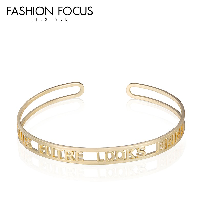 Simple Personalzied high polished high quality brass bangle bracelet women