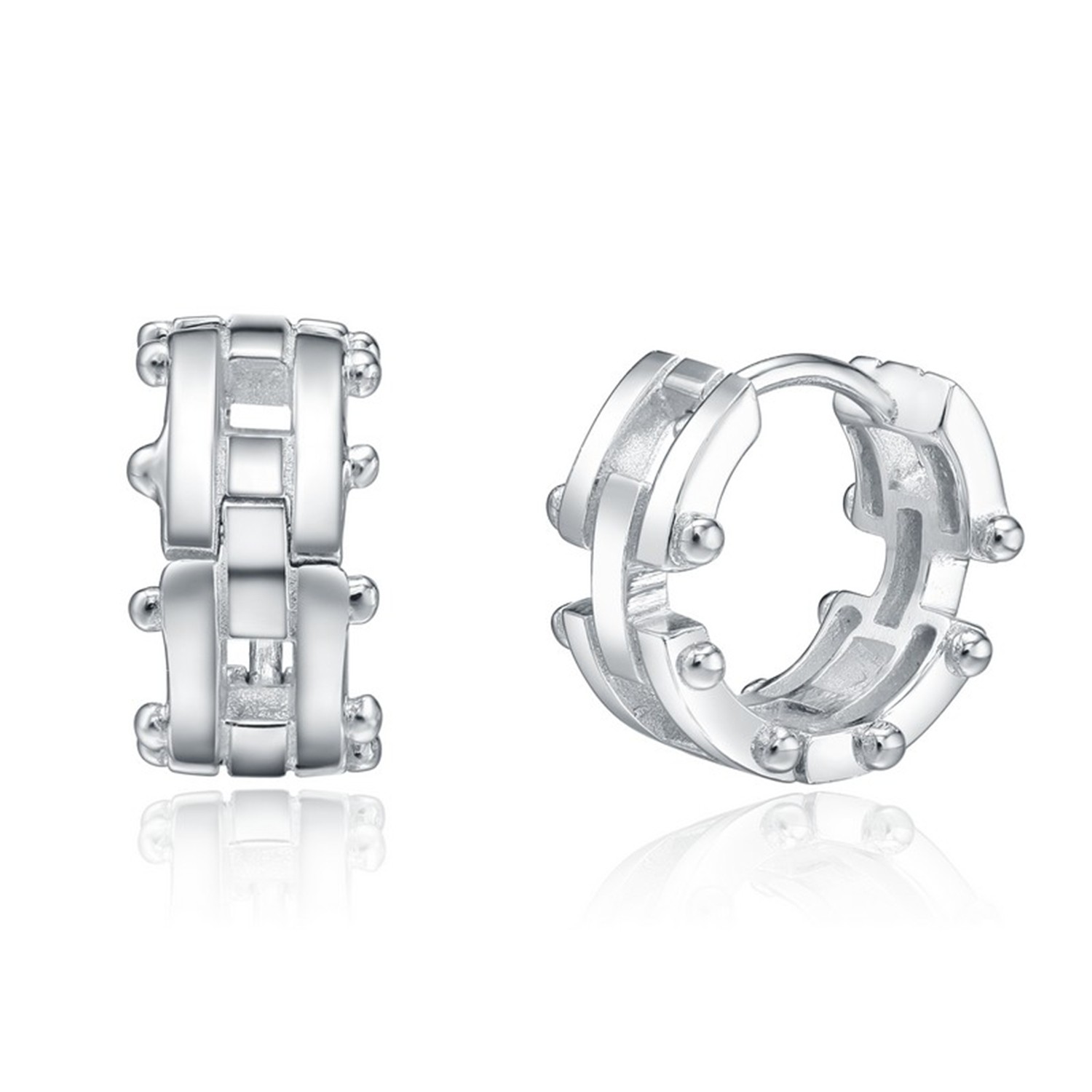  Elegant Earring CZ Sterling Silver Hoop Earrings for Women