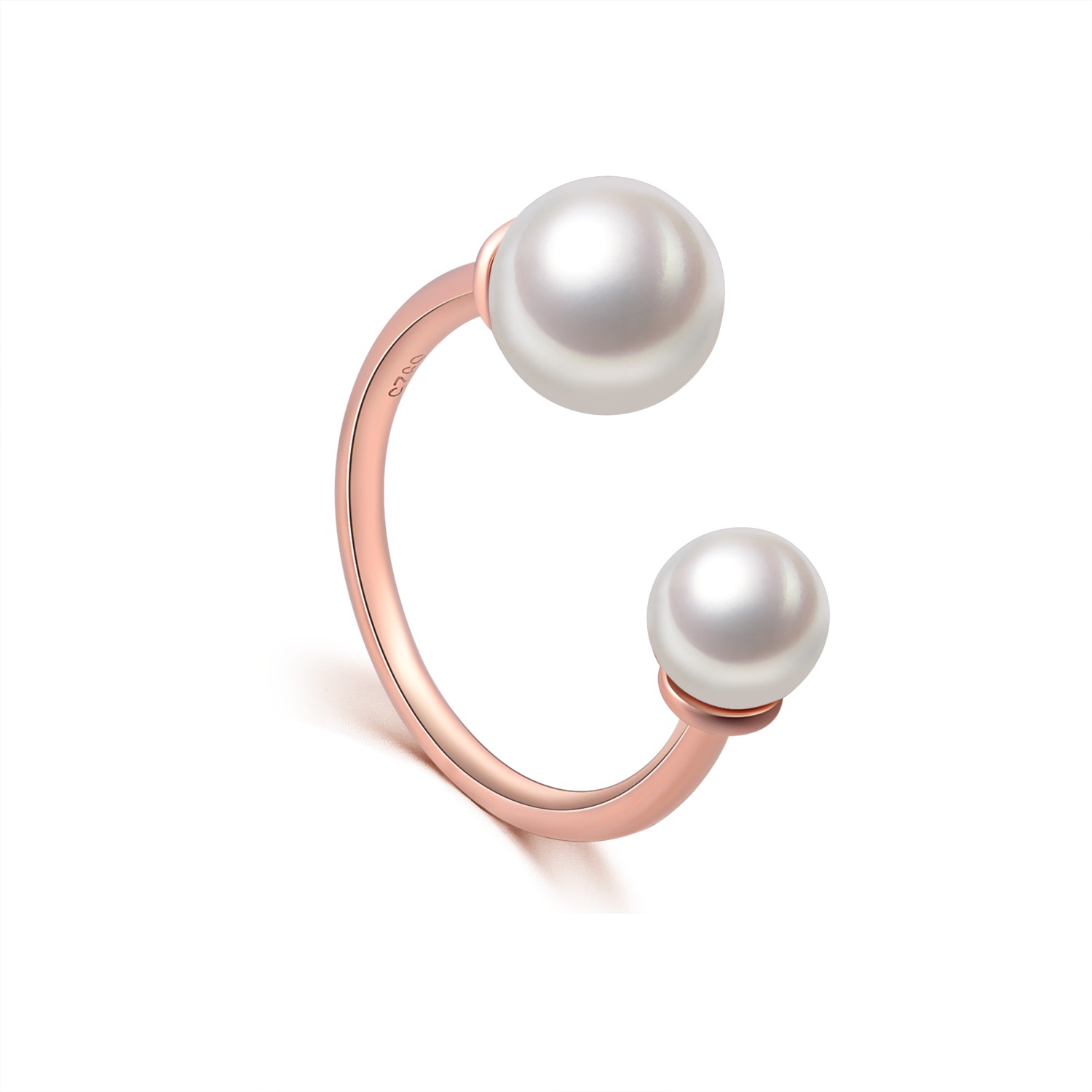 Custom pearl 925 sterling Silver ring open ring rose gold plated jewelry for women