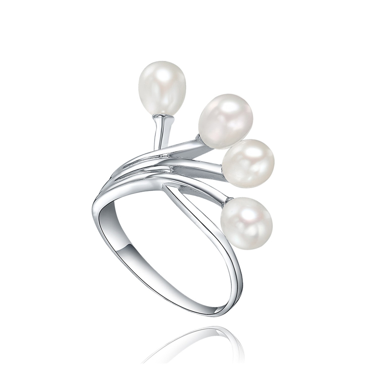 New Arrivals Pearl Trendy Rings 925 Sterling Silver Wedding Jewelry Women Custom Gift Fashion Rings