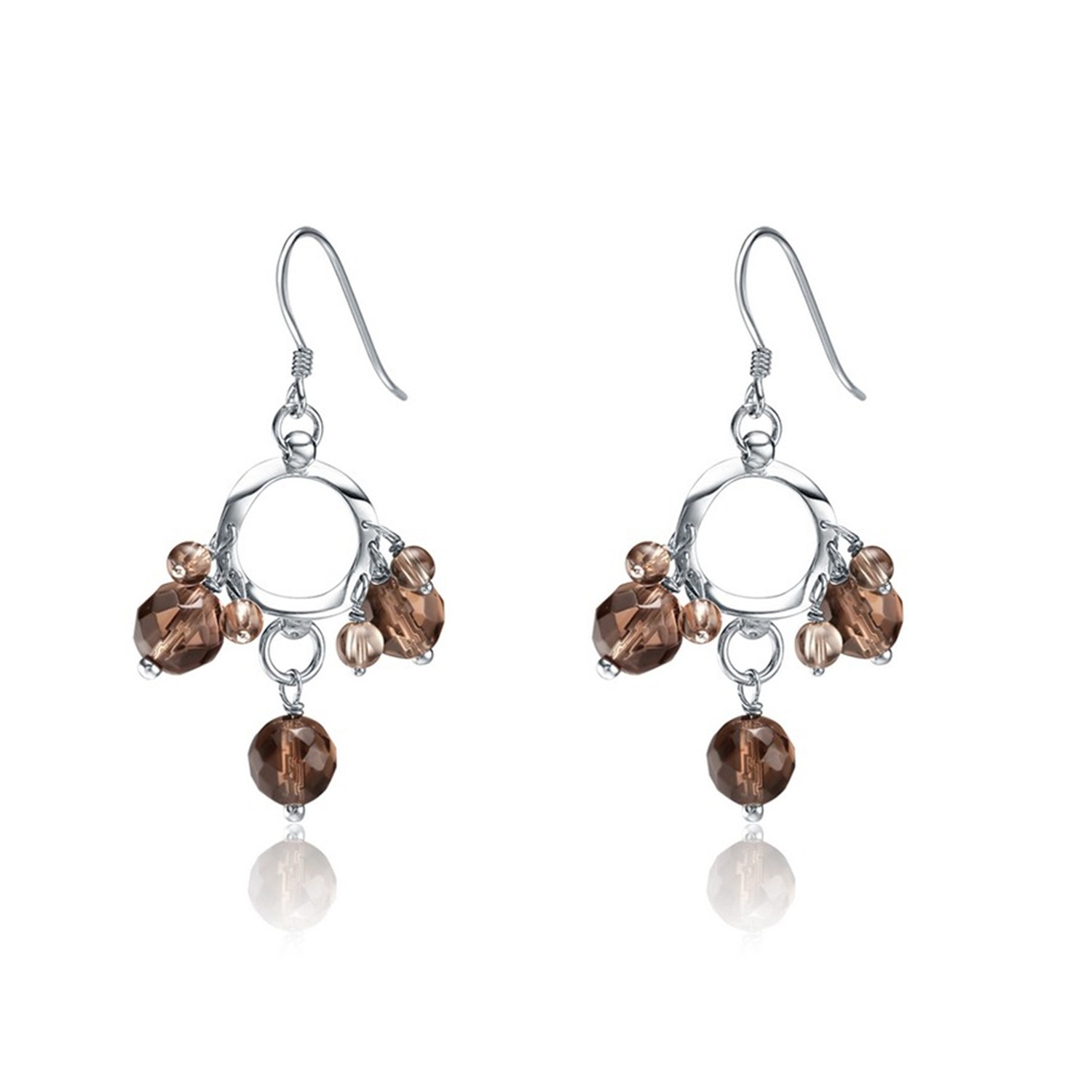 Jewelry Manfacturer sterling silver hook earring glass pendant women jewelry drop earring