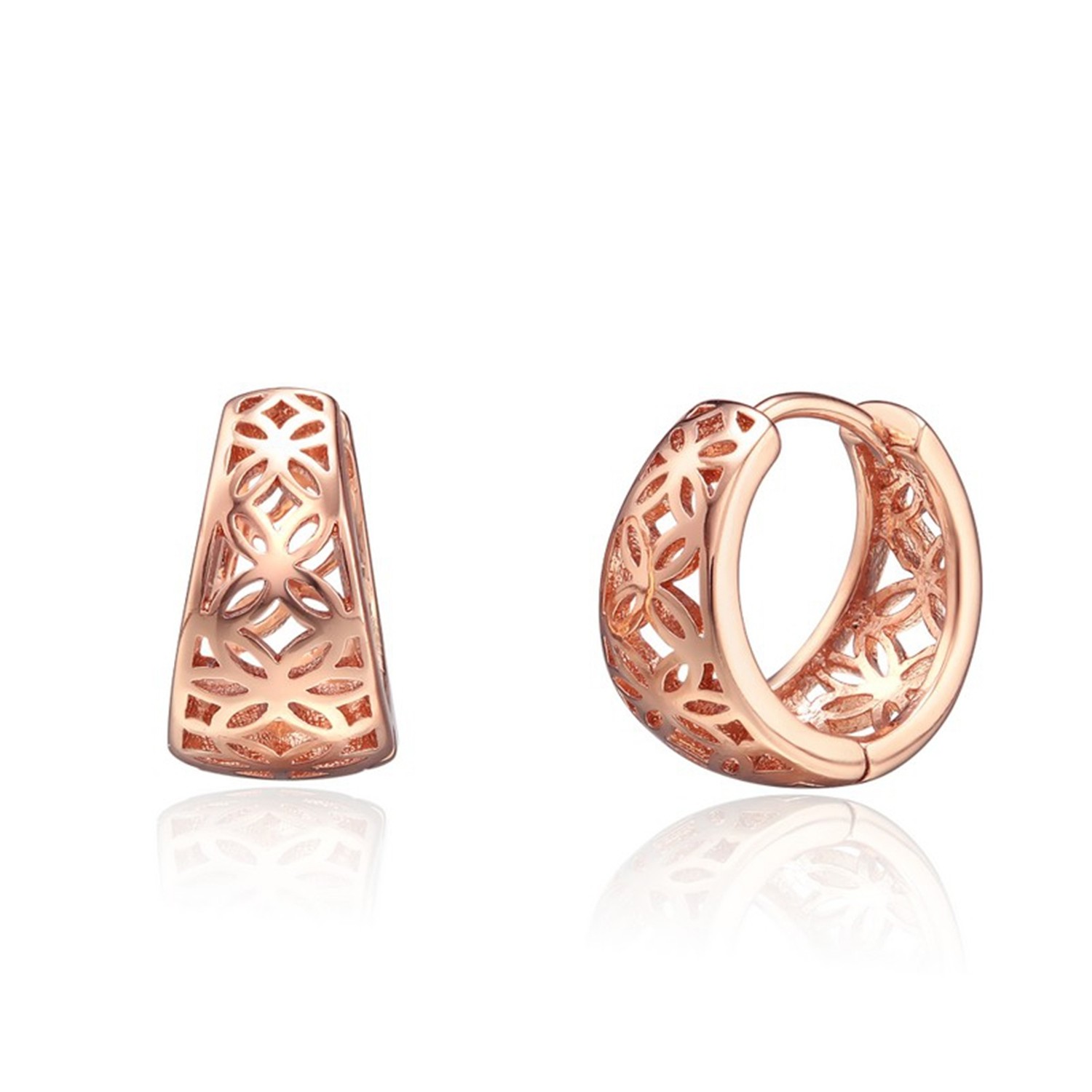 Manufacturer 925 sterling silver rose gold plated hoop earrings hollow women hot sale jewelry