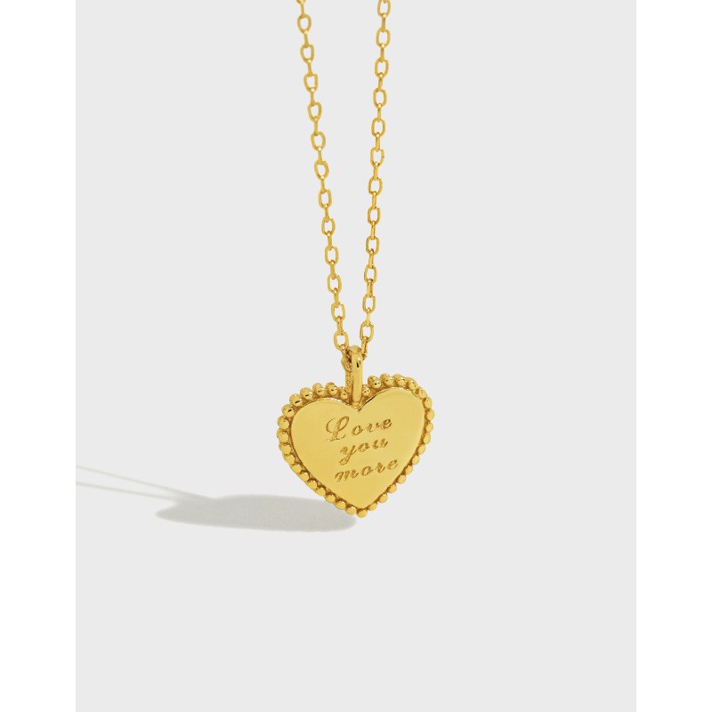 Personalzied Jewelry Love Heart Pendant Necklace Gold/Rhodium Plated 925 Sterling silver Necklace