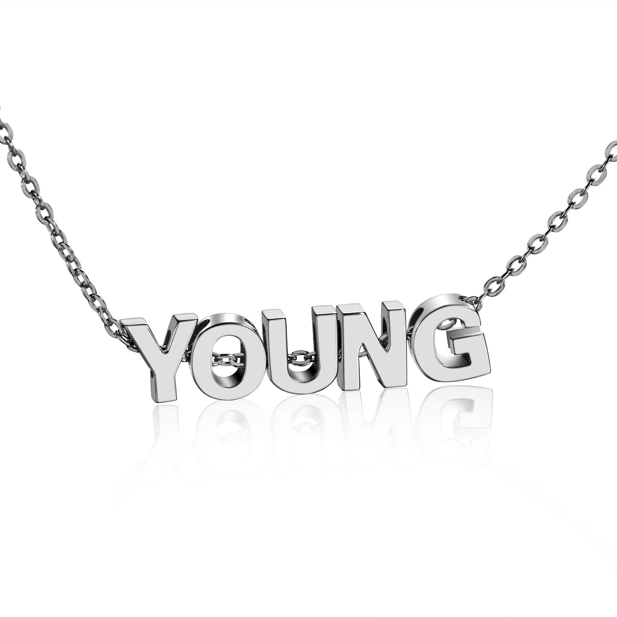 Fashion Jewelry Custom Letter Necklace Chain Custom Name Necklace Chain silver jewelry