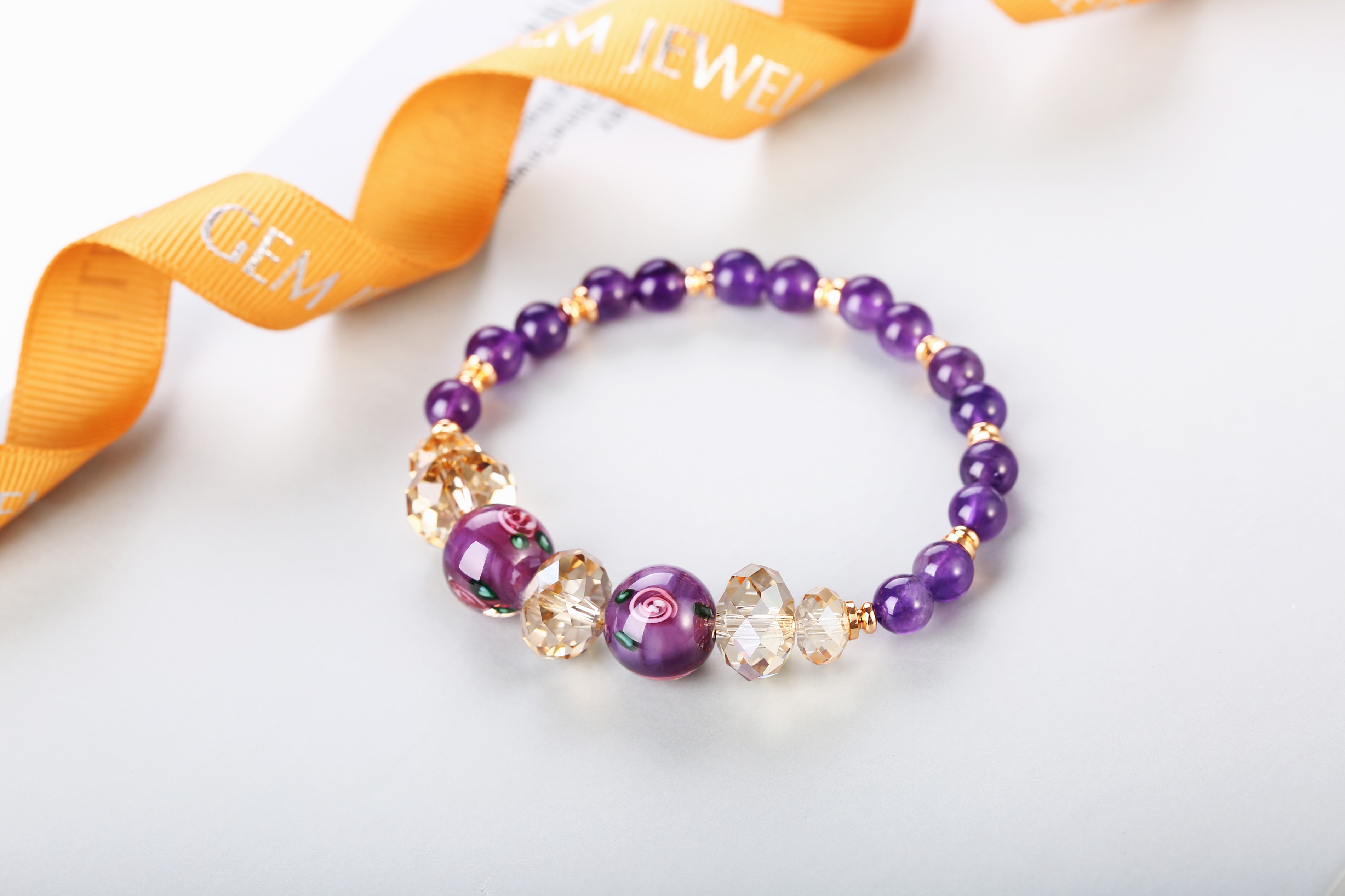Charm Purple Glass Quality Beads Bracelets Women Jewelry Manufacturer