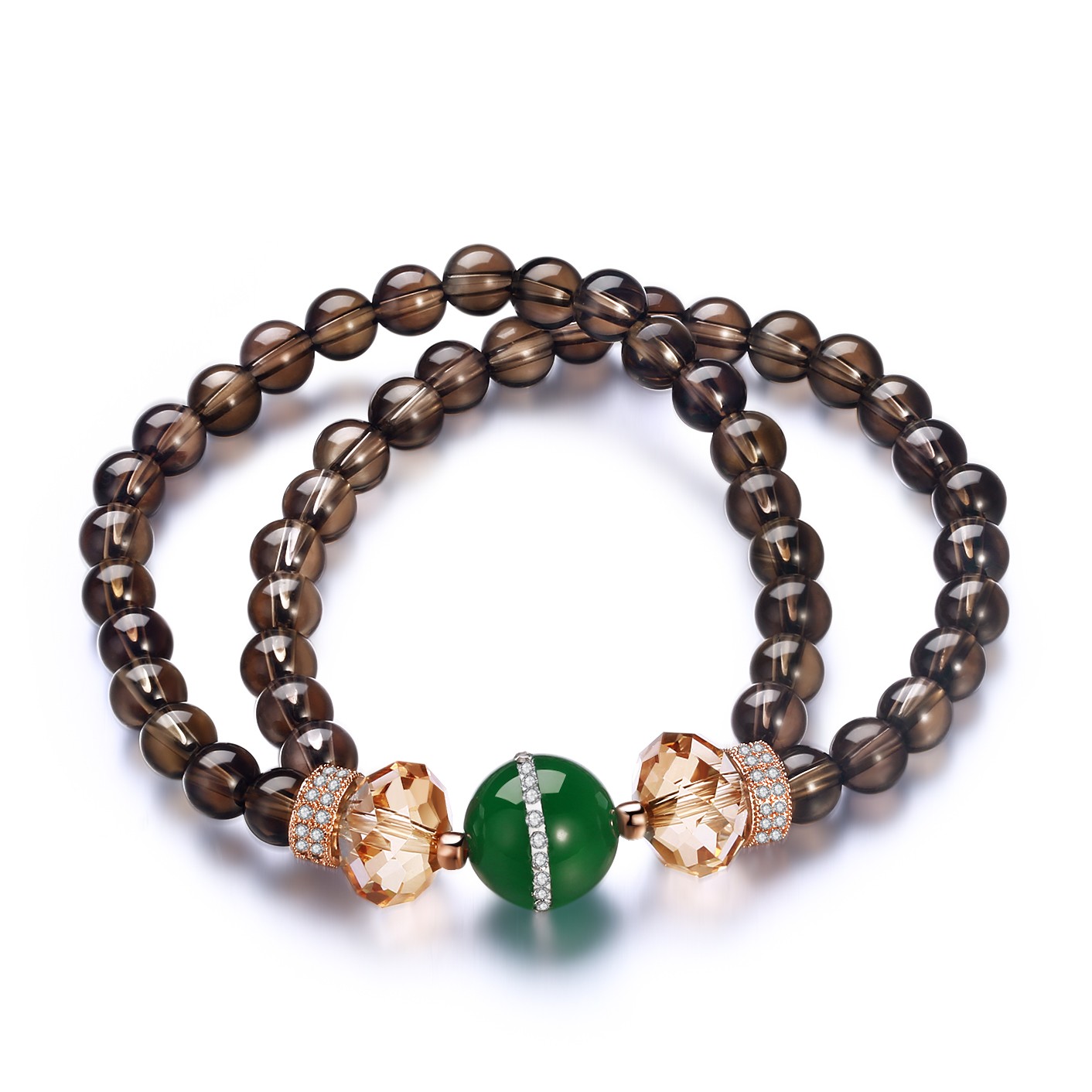 Factory quality Round Pendant Glass Bracelet Women Jewelry Citrine Beads Bracelets