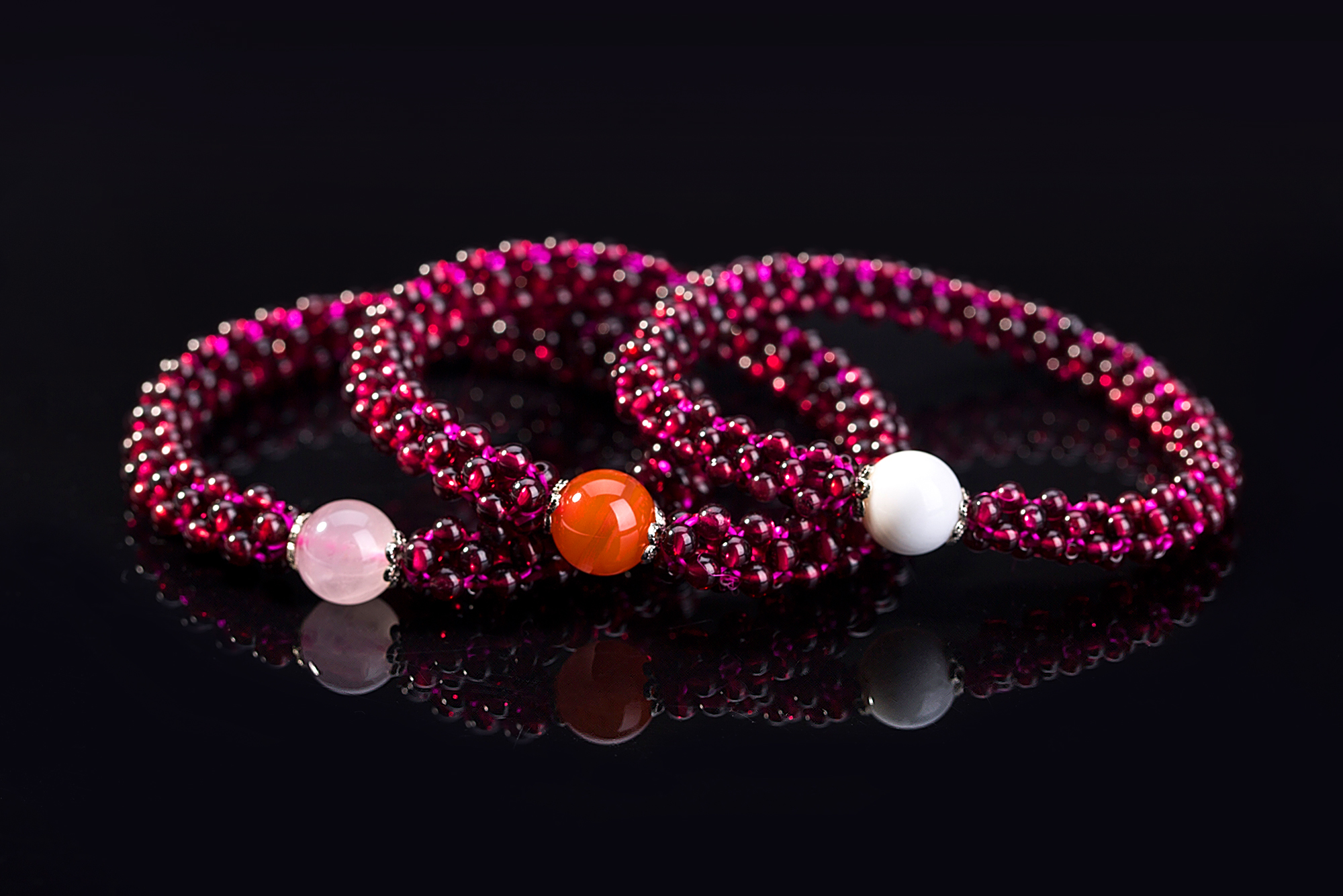 Women Red Natural Stone Beads Bracelets Jewelry Present Gift Wholesale Beads Bracelets OEM