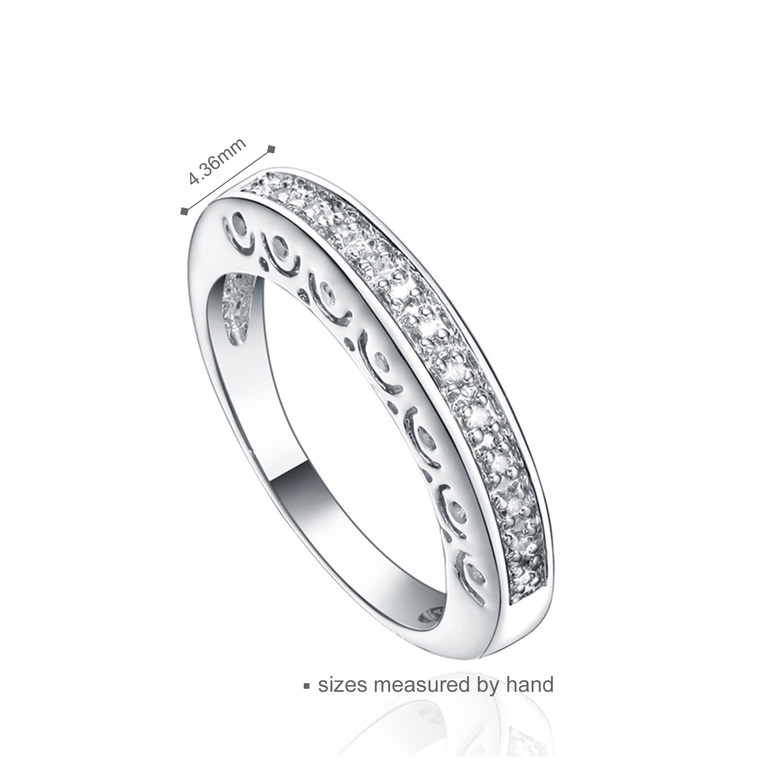 Manufacturer 925 sterling Silver ring with white CZ rhodium plated Eternity Wedding Band for Women