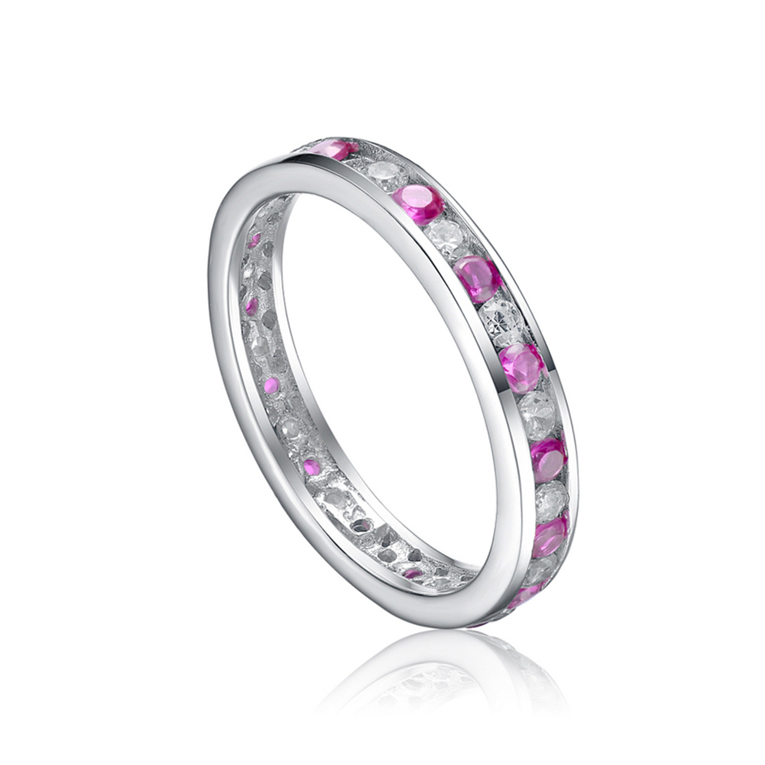 Sterling silver ring eternity wedding engagement finger ring design for women