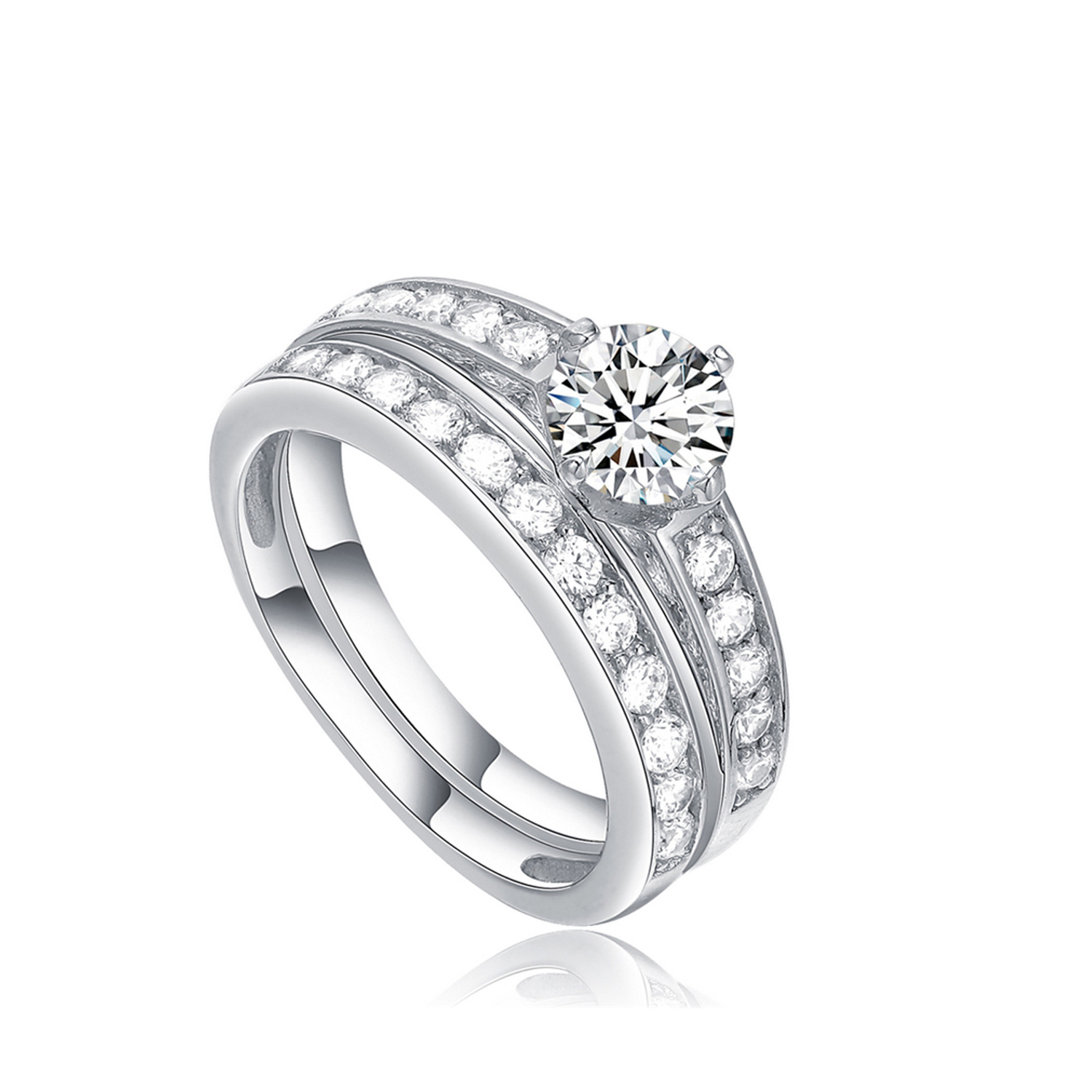 Wedding Engagement Rings Eternity Silver Finger Design 925 Sterling Silver Ring