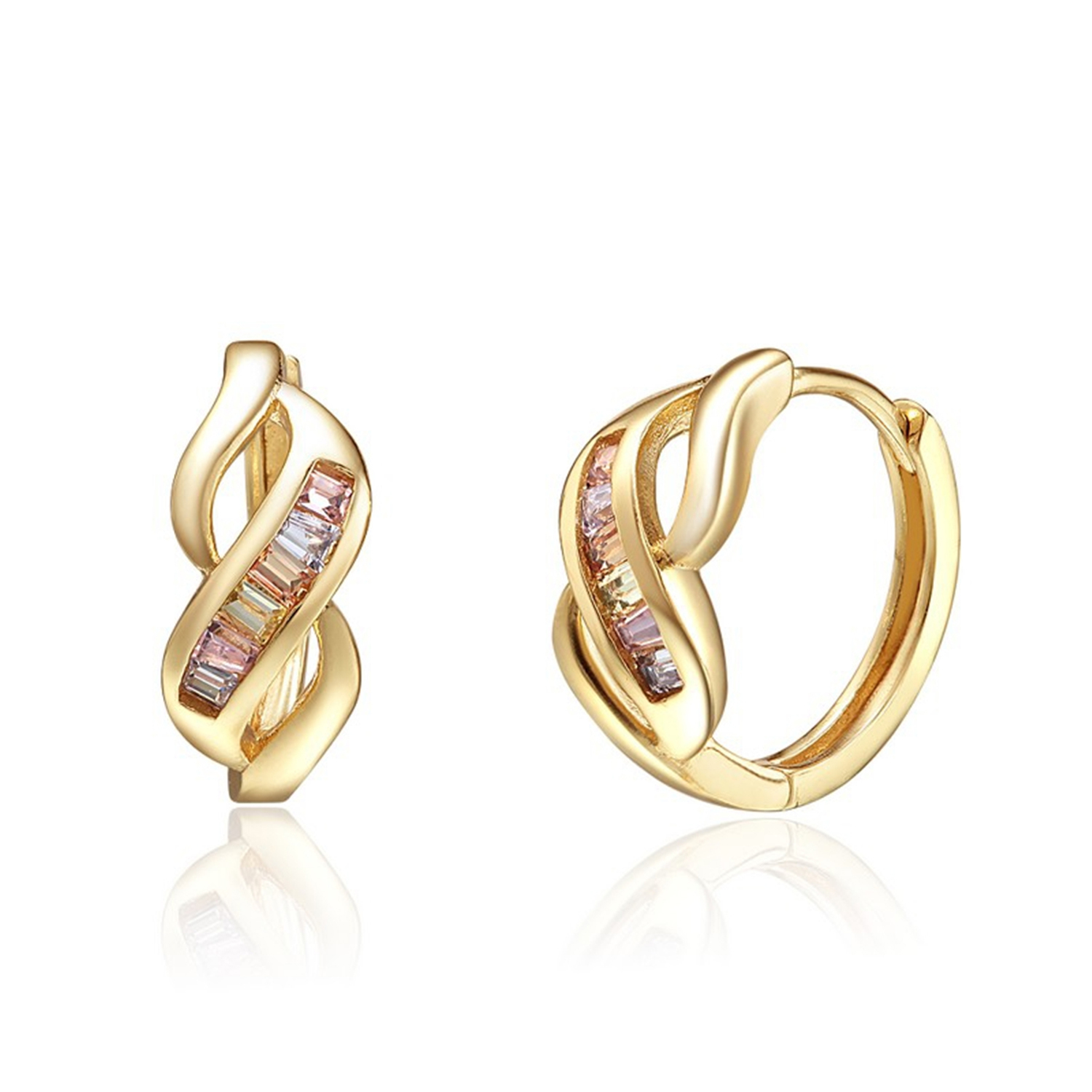 Hoop Earrings for Women 925 sterling silver gold plated hoop earrings women jewelry weeding earrings