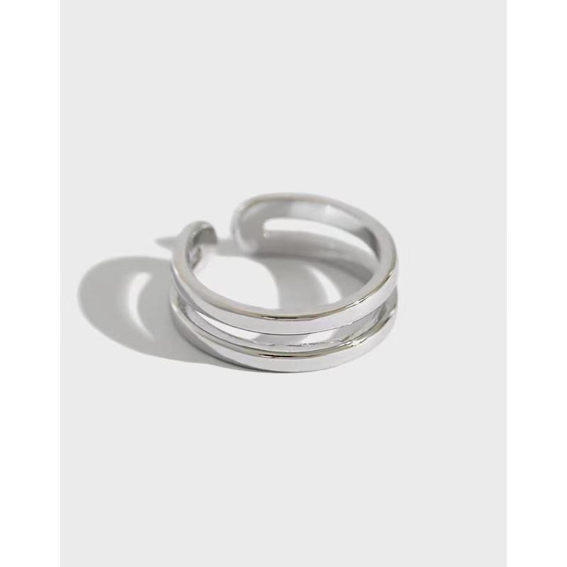 Trendy Gift Party Daily Women Silver Jewelry Rhodium Plated Plain Ring