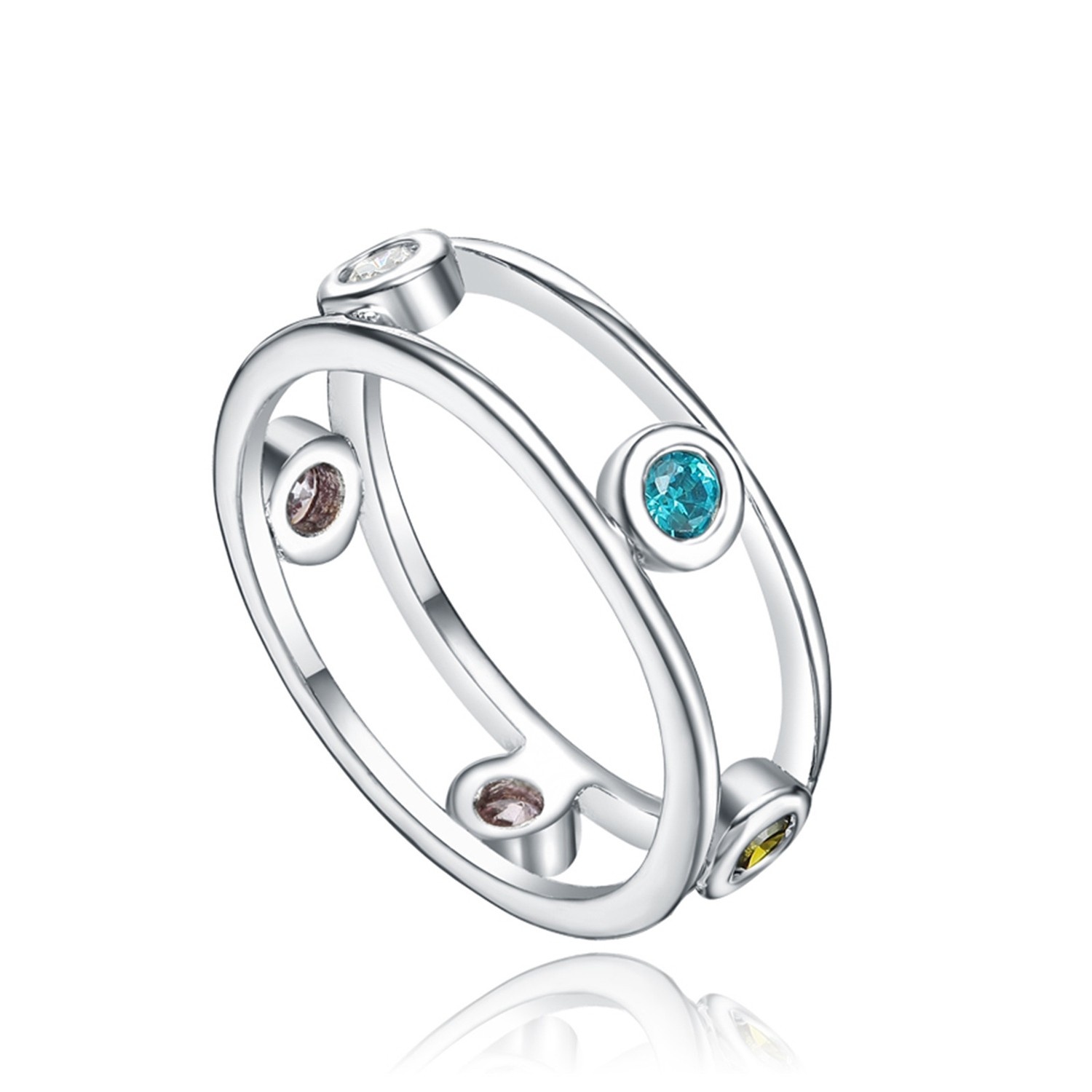 Fashion designer women jewelry personality 925 sterling silver gemstone ring