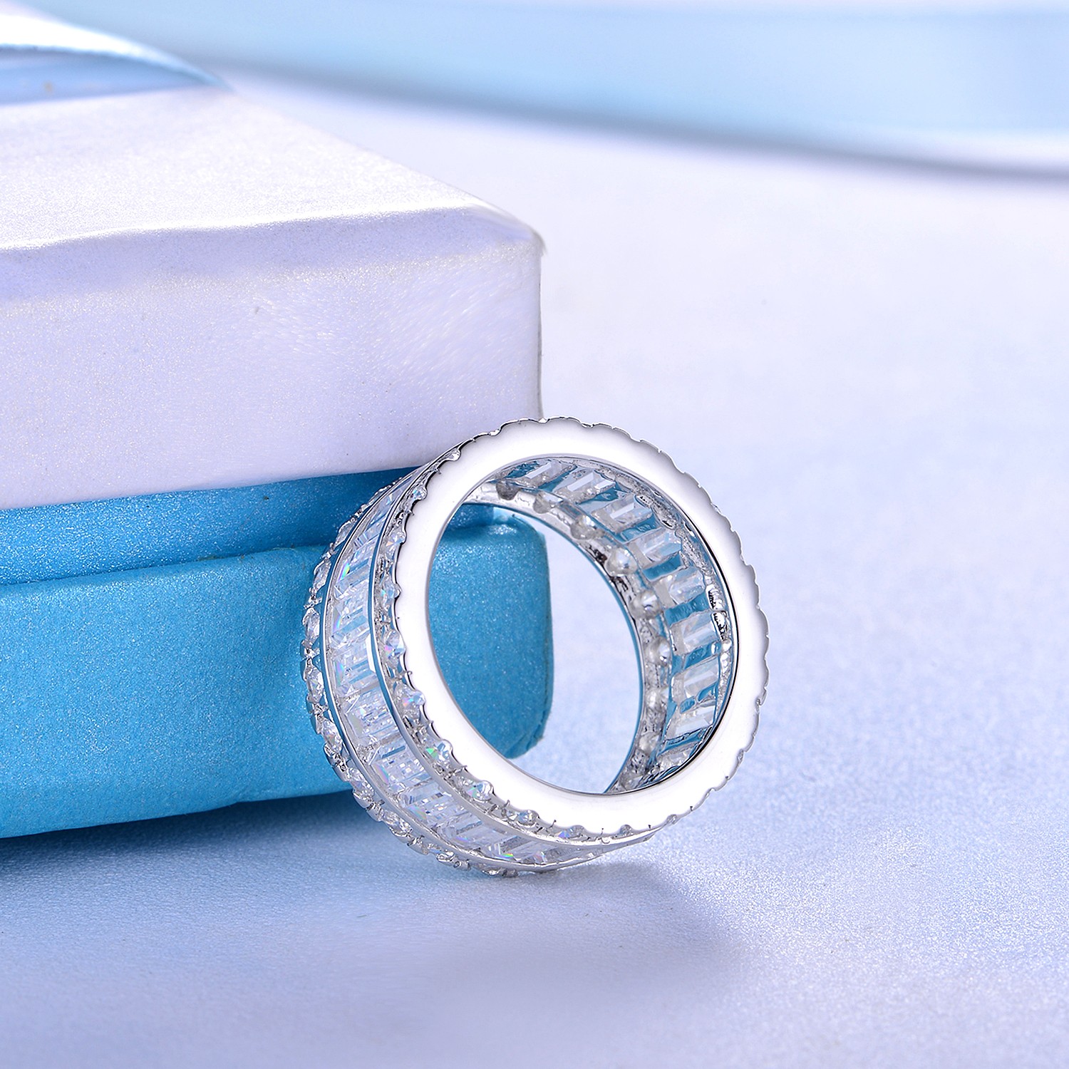 White popular rings Gemstone CZ Jewelry 925 Sterling Silver Women Ring