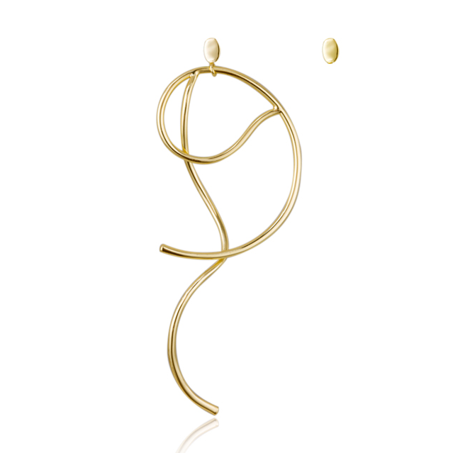 Factory direct sell jewelry Irregular design 14K Gold Plating women fashion earring drop jewel