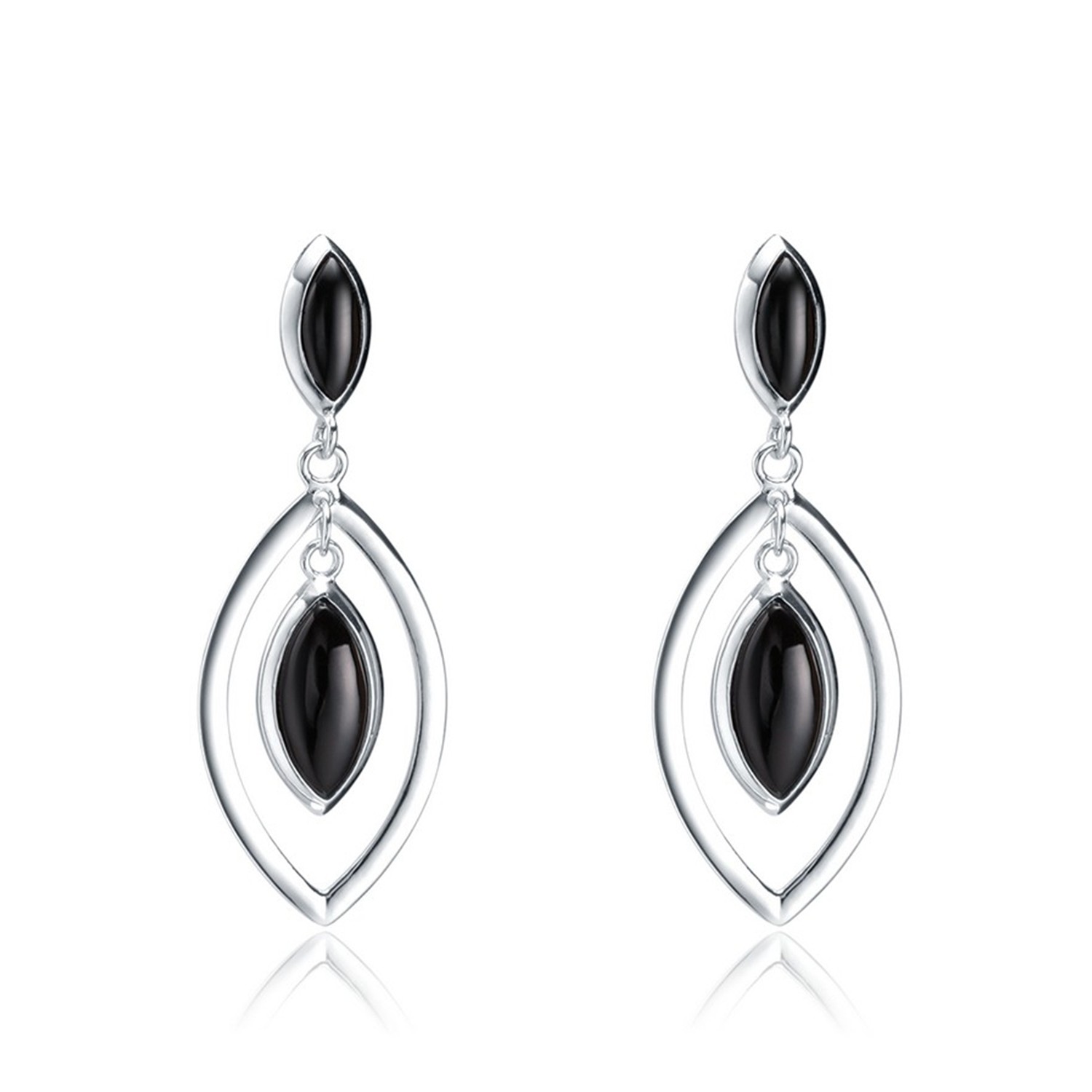 Factory Direct Sale Fashion Black Cubic Zirconia 925 Sterling Silver women drop earring jewelry