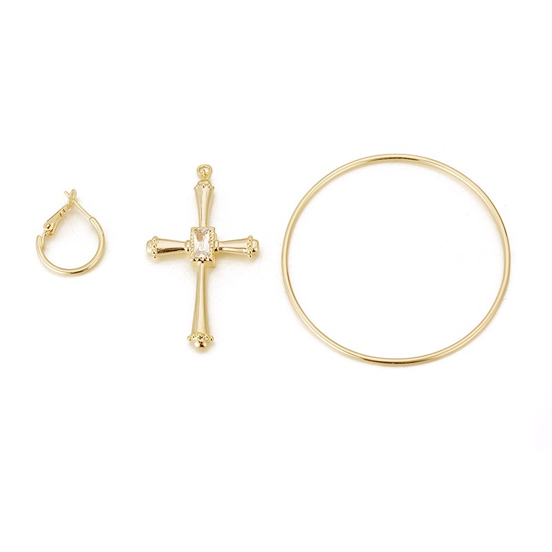 Fashion Trendy Earring Women Gift Detachable Earring Cubic Zirconia Brass 14K 18K Gold Plated Drop C