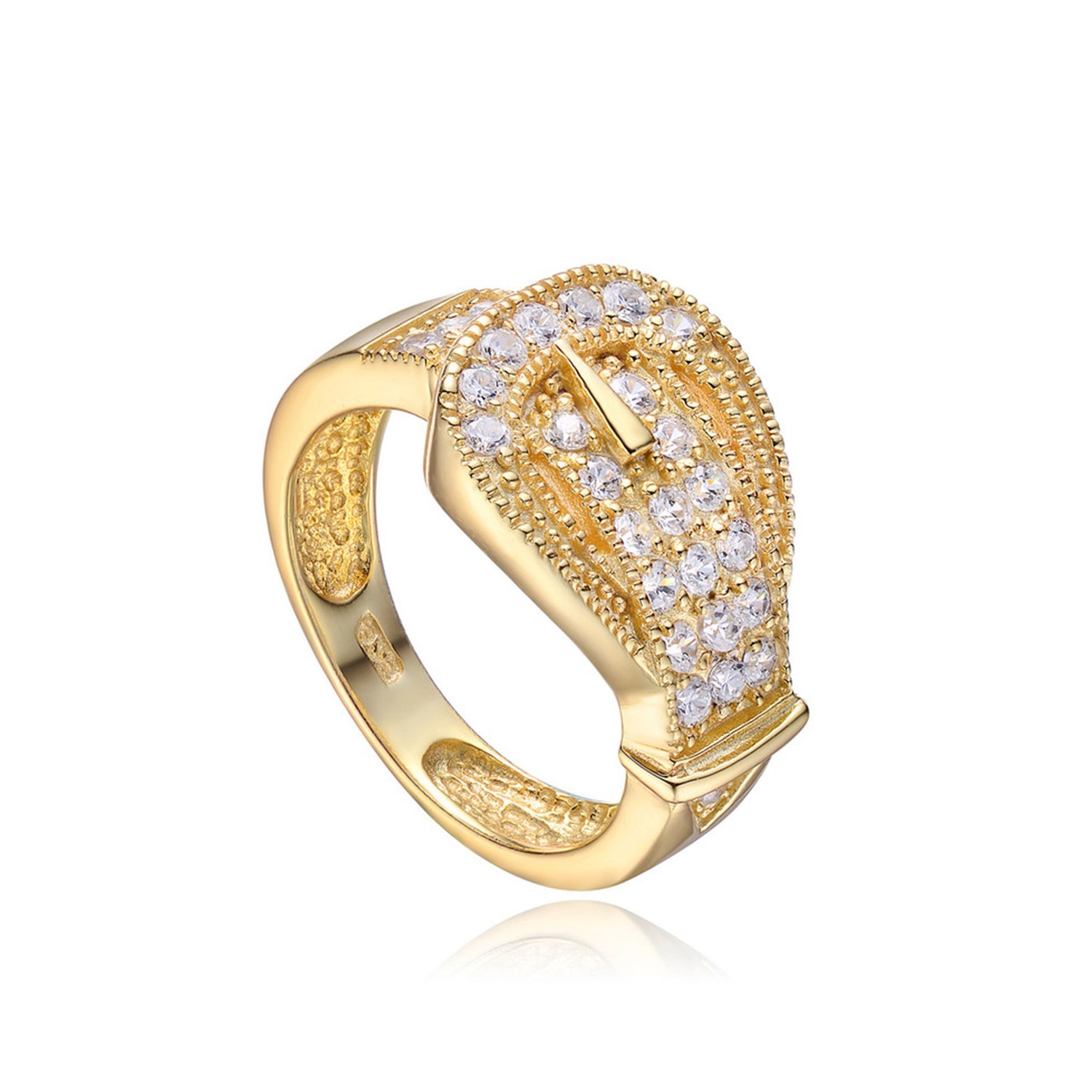 Yellow Gold Plated Fashion Brand Cubic Zirconia Jewelry 925 steling silver wedding Ring Women ring