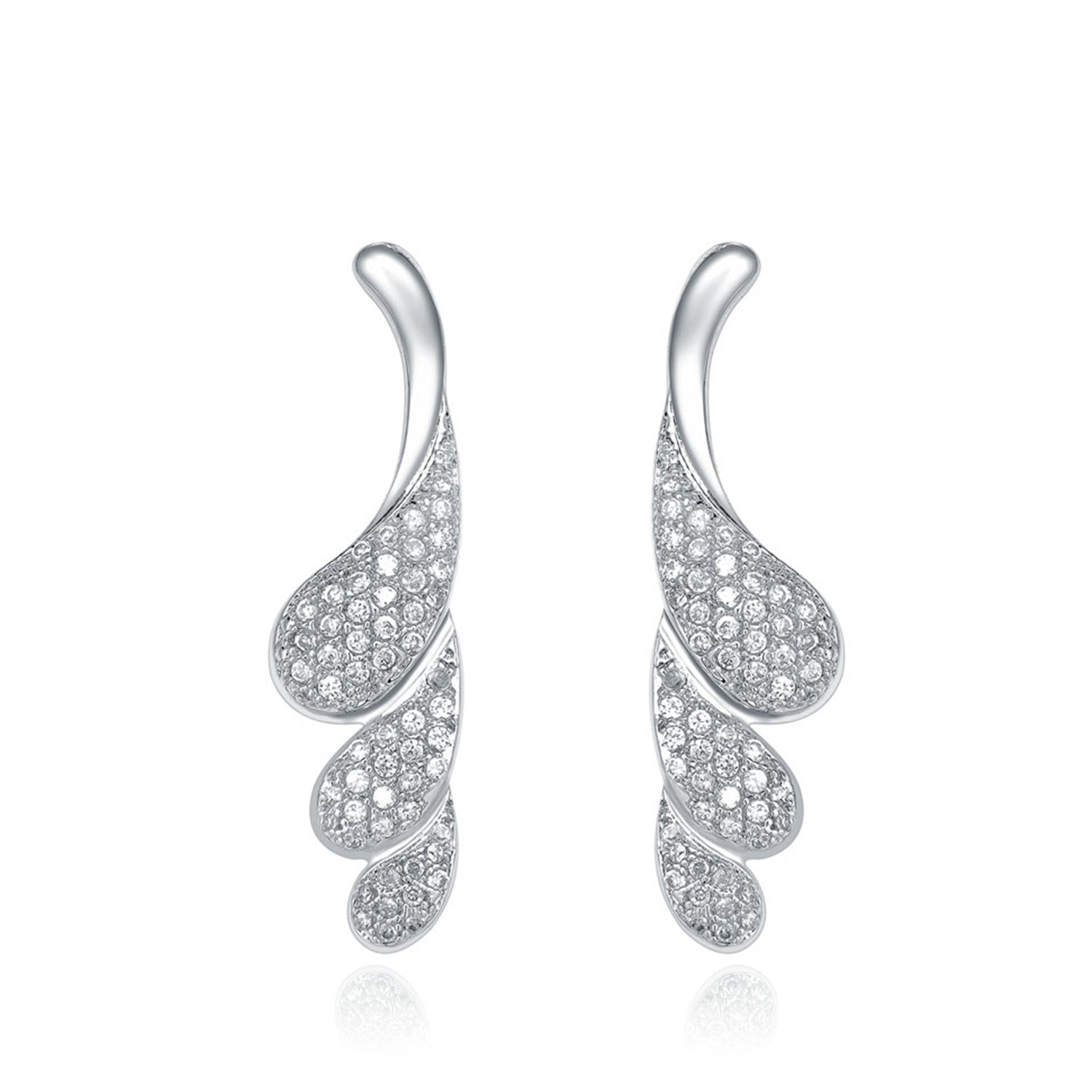 Manufacturer Direct Sales 925 Sterling Silver Bling Water Drop CZ Earring Women Earring Drop Jewelry