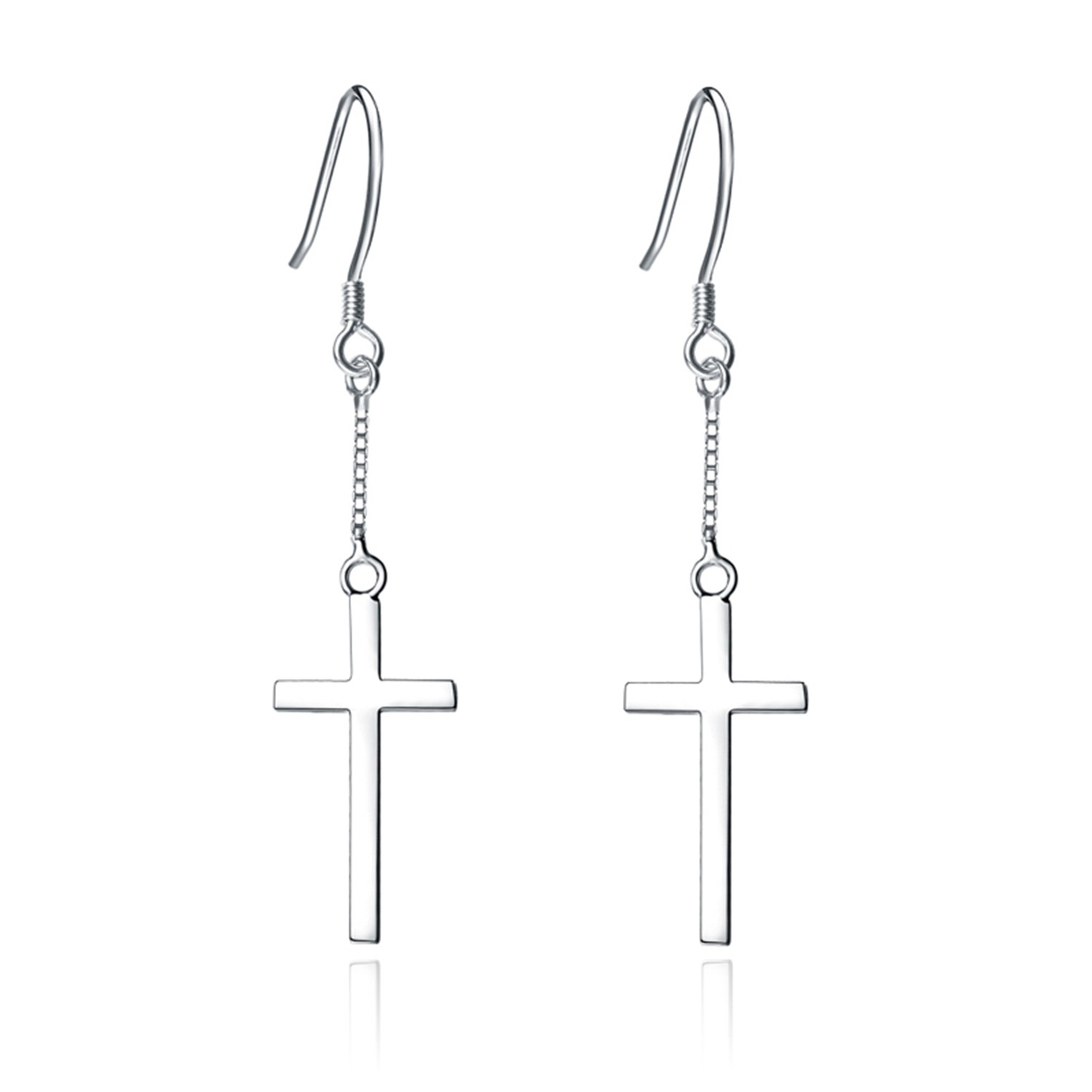 Factory direct sales earrings long earrings Sterling 925 silver cross pendant female earrings jewelr