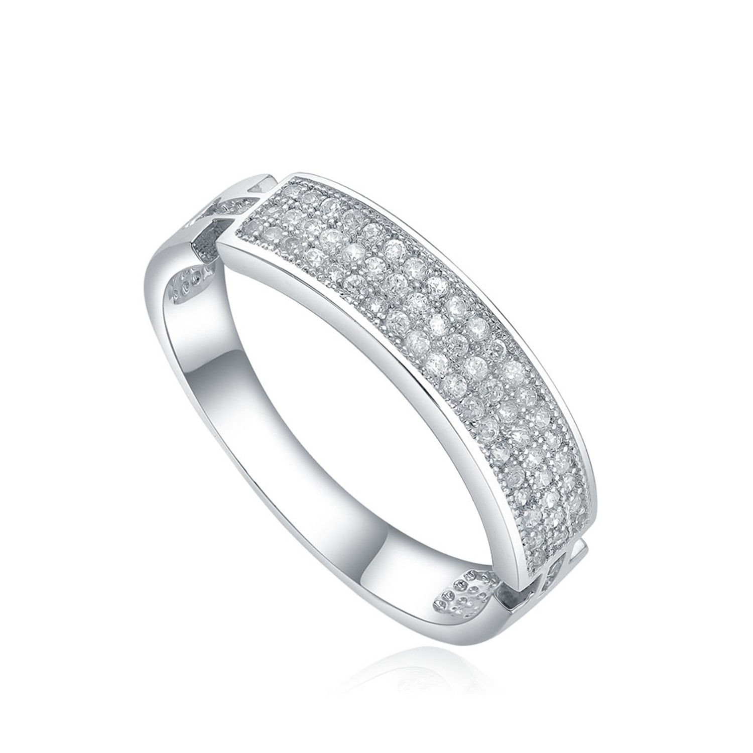 Wholesale Micro Paved Double Line Of CZ Fashion Jewelry Ring For Women Surprise Gift ring