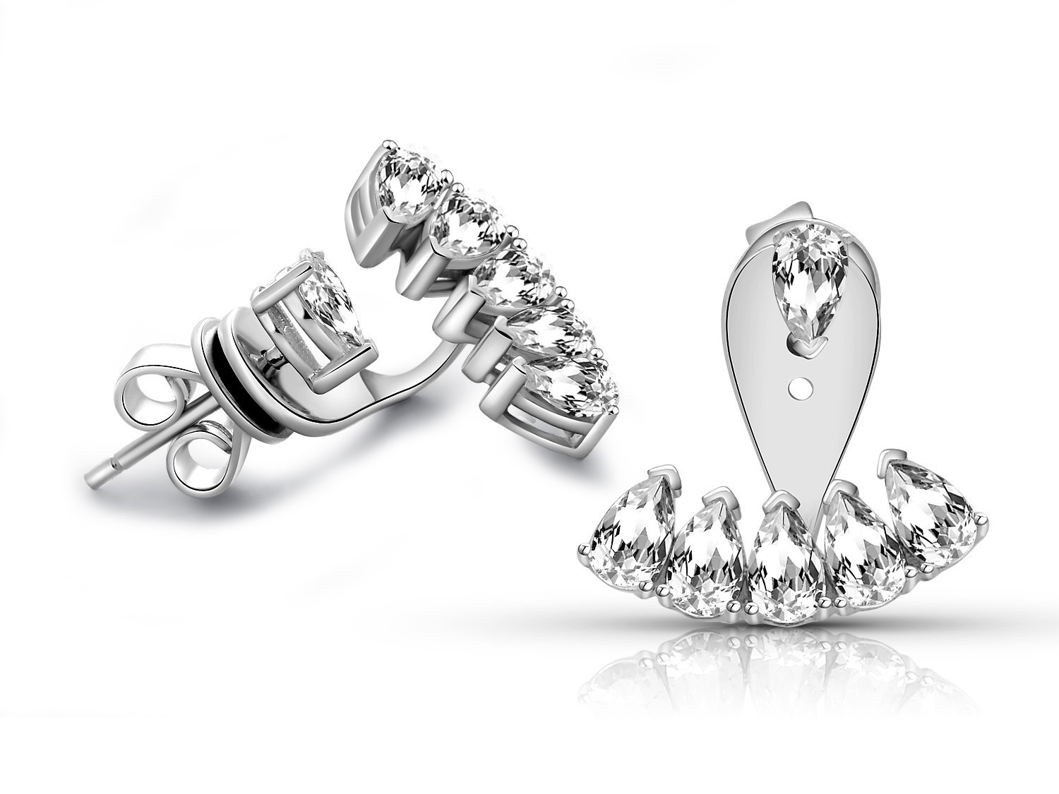 2021 Fashion Wholesale Earrings 925 Sterling Silver CZ Women Long Minimalist Drop Earring Jewelry