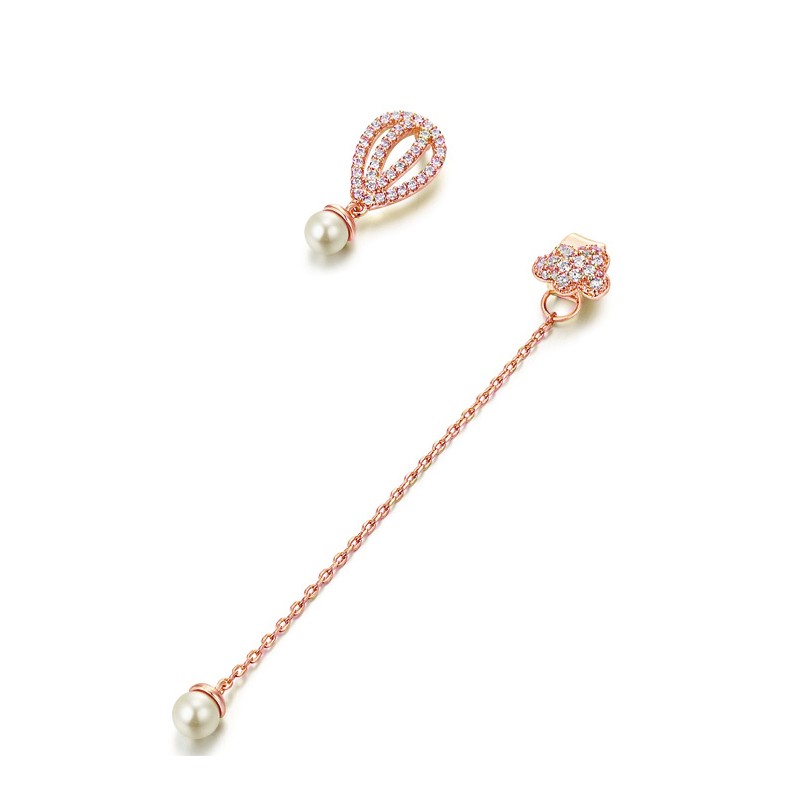 Factory Direct Sales Crystal Rhinestone Pearl Earring Long 925 Sterling Silver Drop Earring Jewelry
