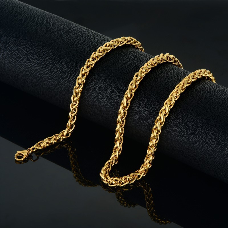 Wholesale ManufacturerCuban Curb Rope Snake Brass Gold Plated Women Men Hip Hop Necklace Gold Chains