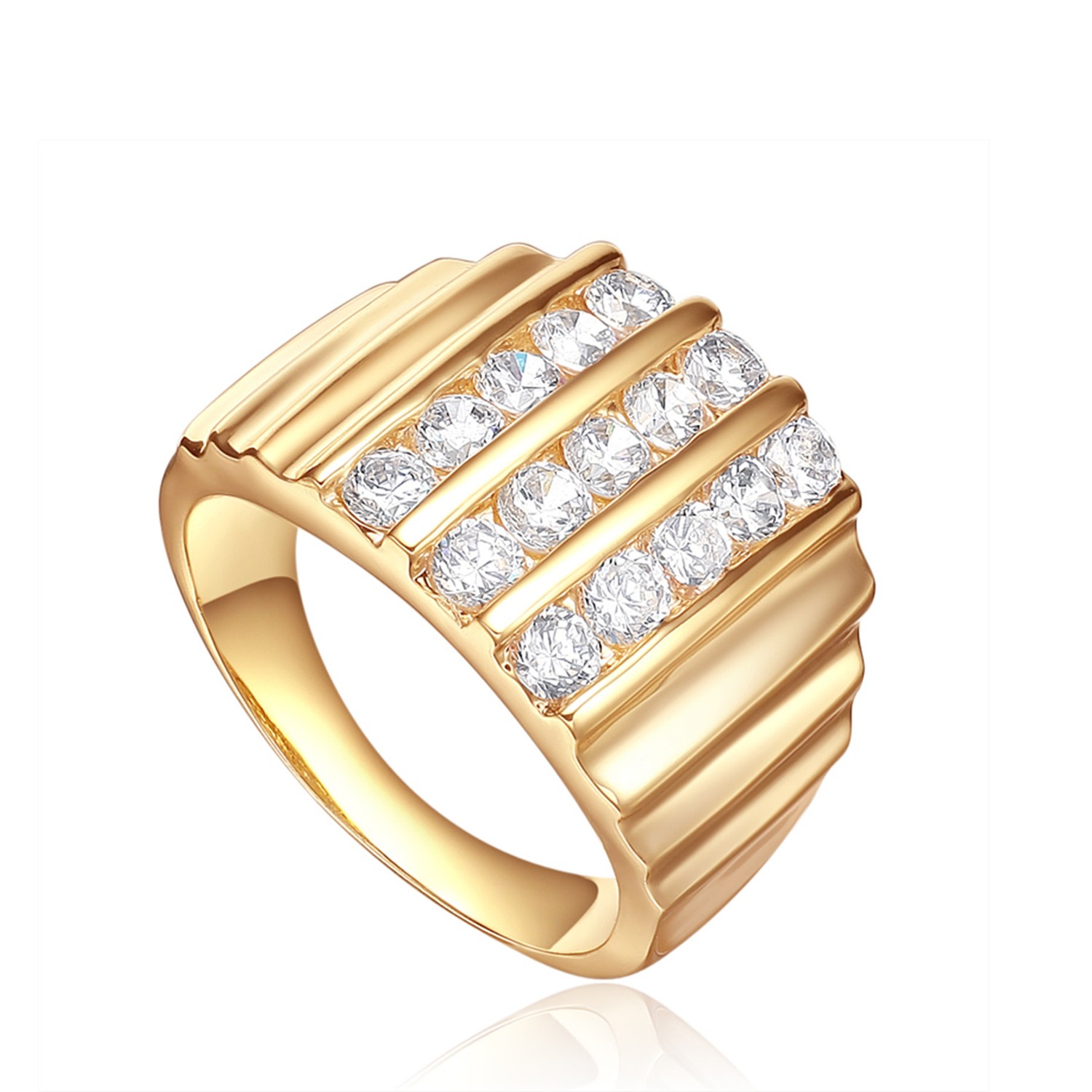 Cubic Zircon Wholesale CZ Gold Plated Rings Jewelry Women 925 Sterling Silver Wedding Rings