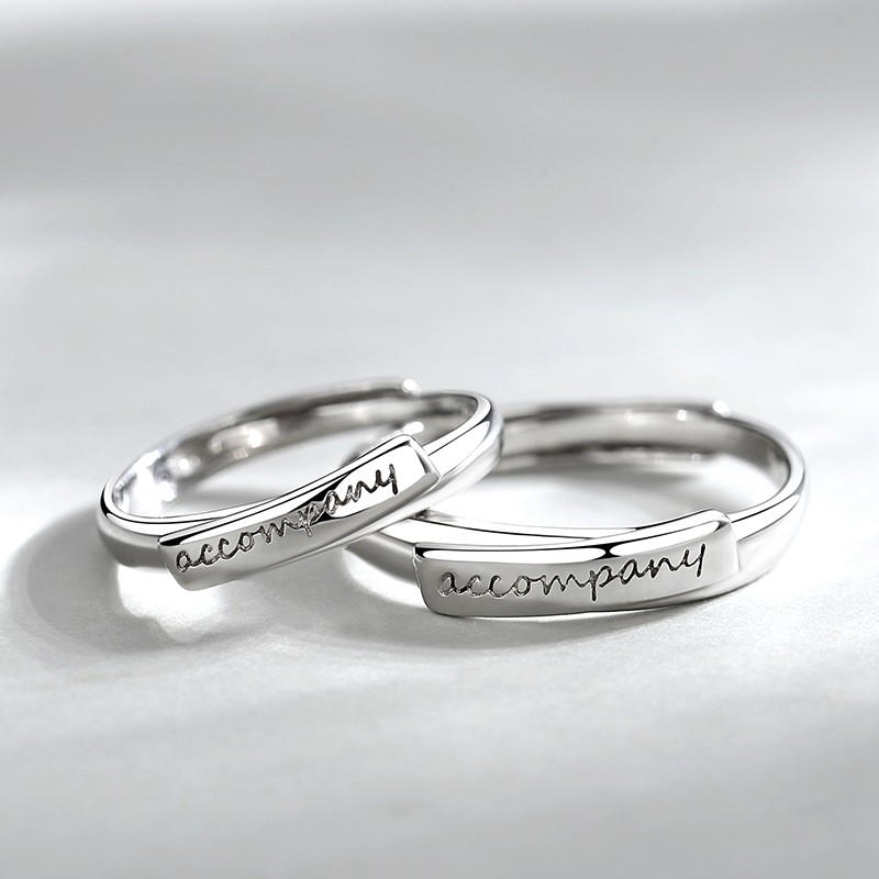 Trendy Engraved Personalized 925 Sterling Silver Jewelry Vendors Custom Designer Rings Couple Ring