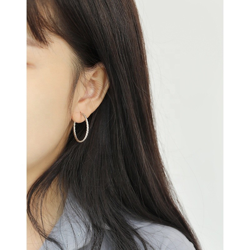 2021 wholesales 925 sterling silver hoop earrings for women girl jewelry gift