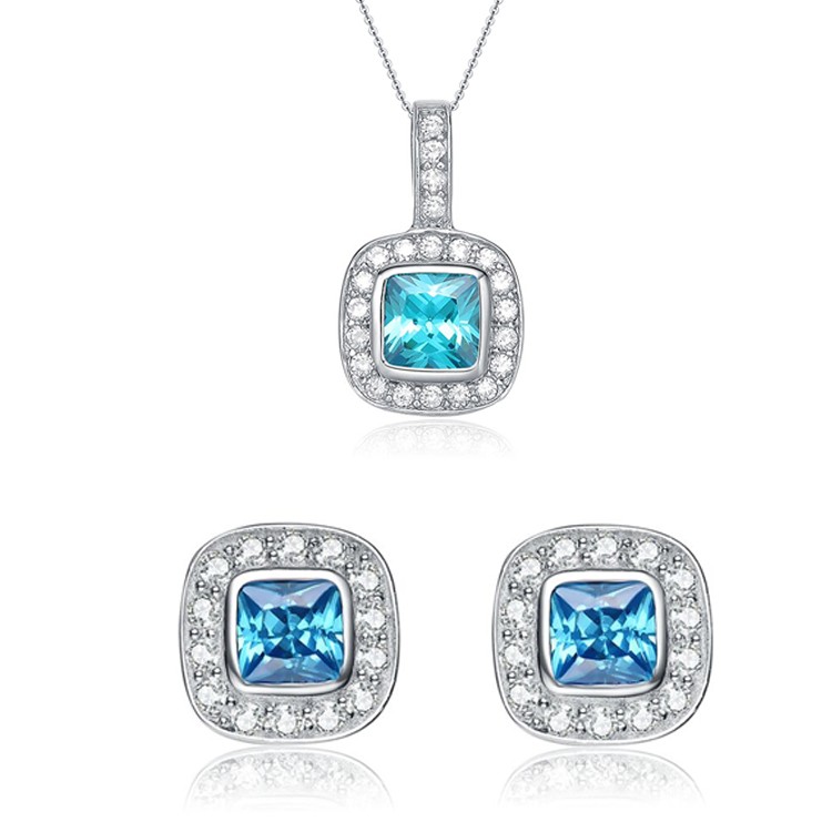 Silver Plated Customize Fashion Wedding Designer Jewelry Gift Sets For Women