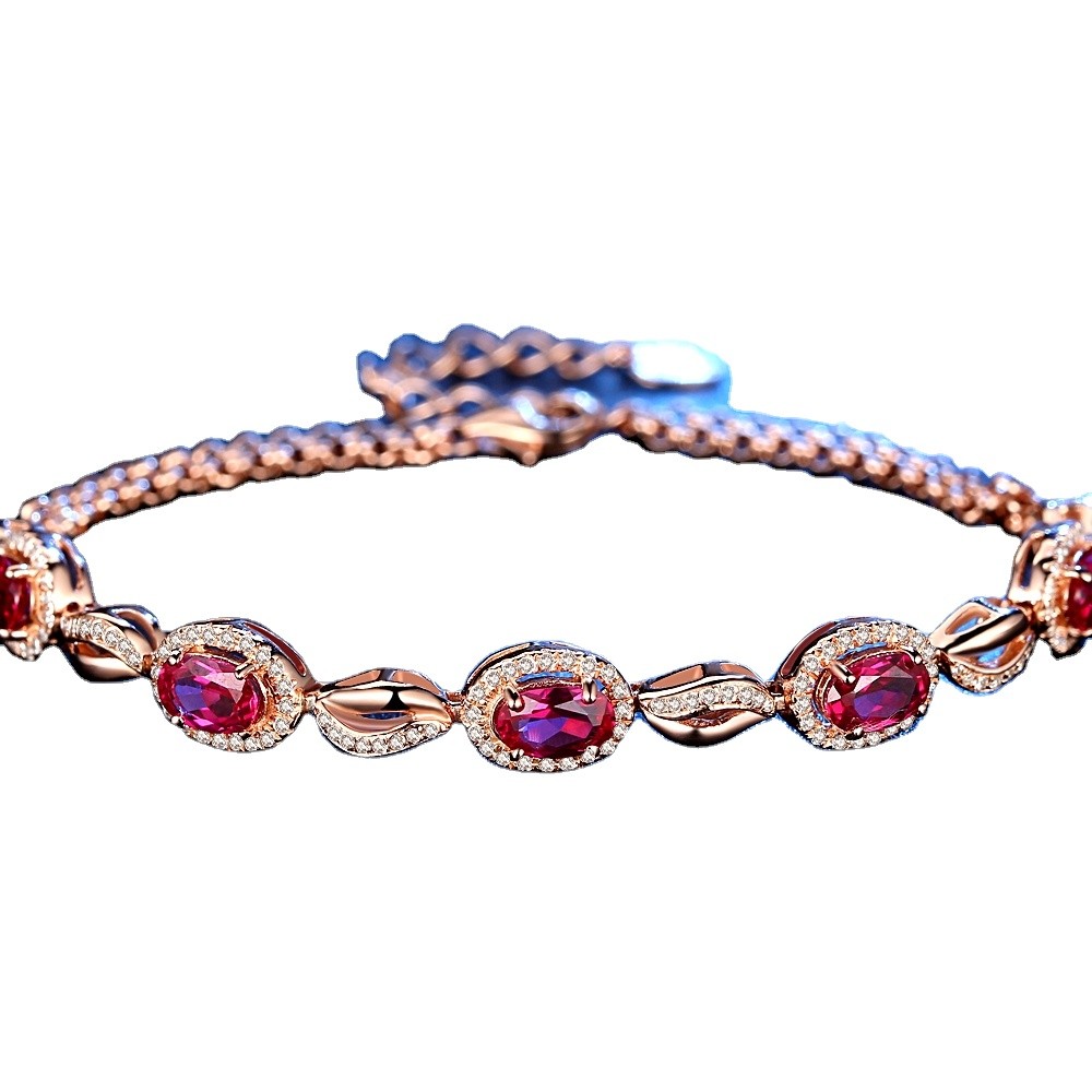 Hot selling jewelry elegant bracelet red zircon luxury women