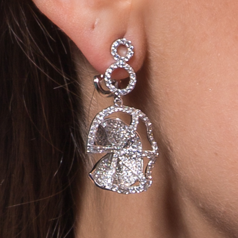 MISS LUCKY Fashion Luxury Women 925 Sterling Silver  Cubic Zirconia Earring jewelry