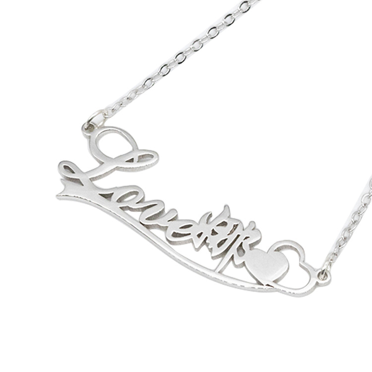Stainless Steel Alphabet Infinity Symbol Necklace