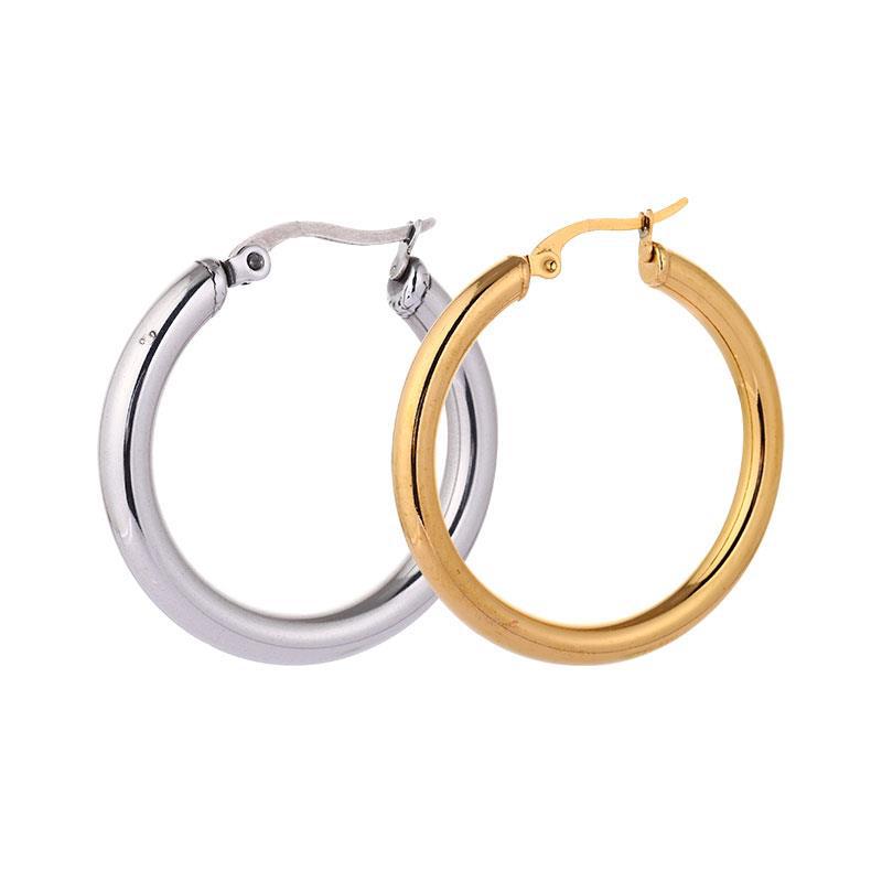 Stainless Steel Fashion Simple Round Earrings