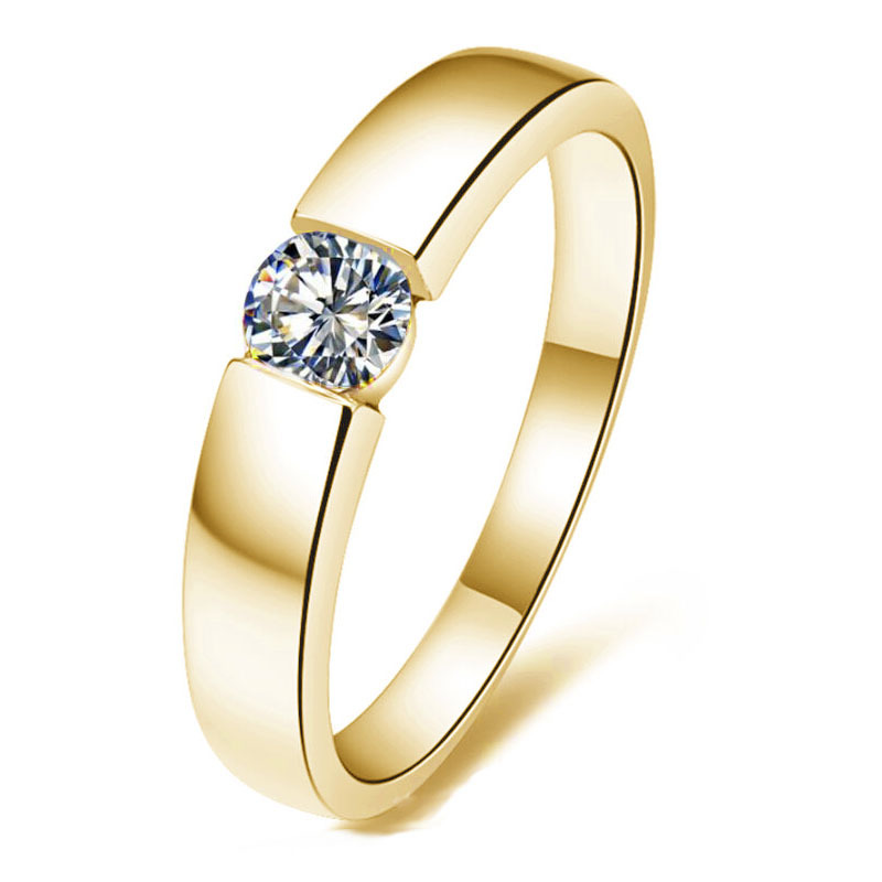 Brass Stylish Zirconia Simple Ring