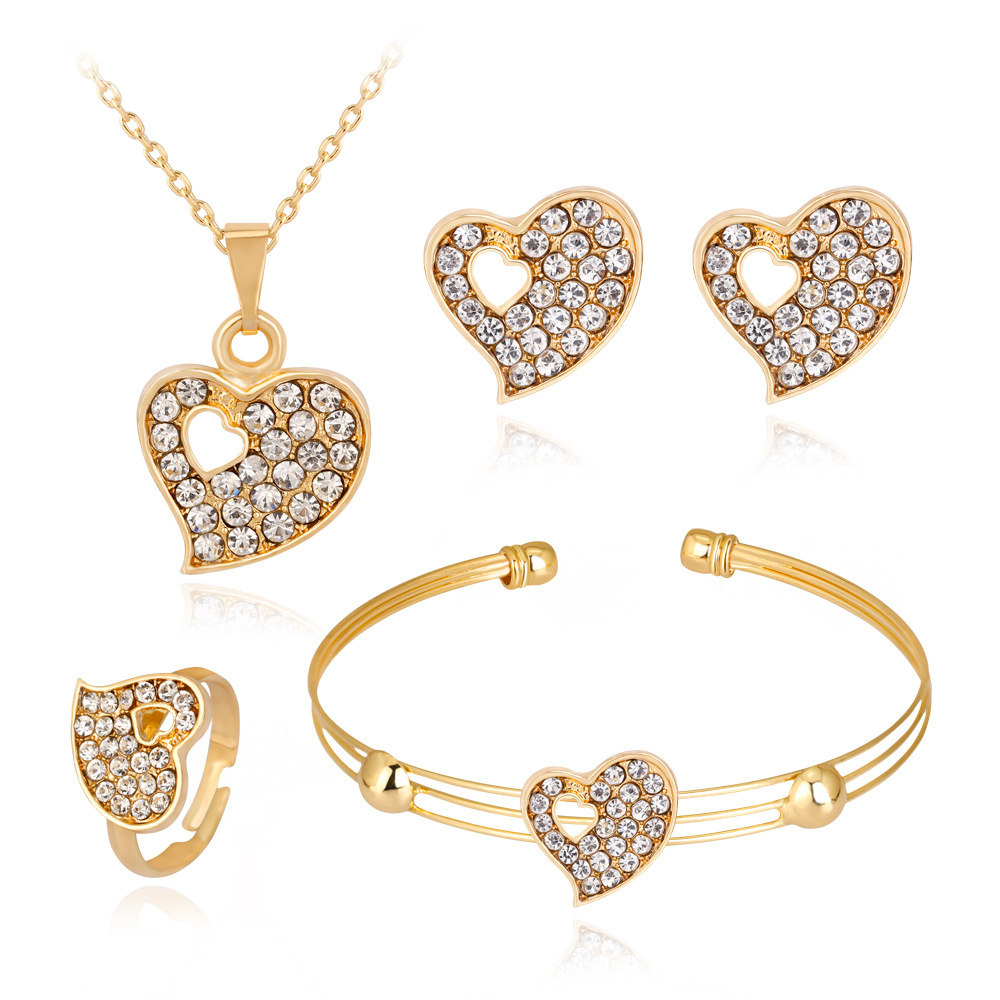 Brass Fashion Heart Jewelry Set