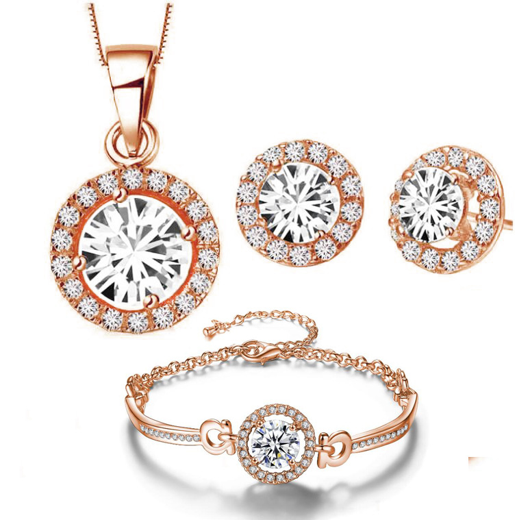 Brass Fashion Zirconia Jewelry Set