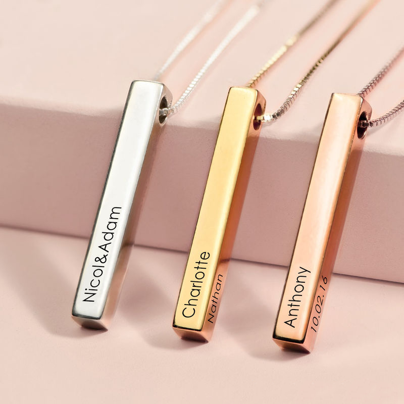 Personalized Custom Stainless Steel Bar Necklace