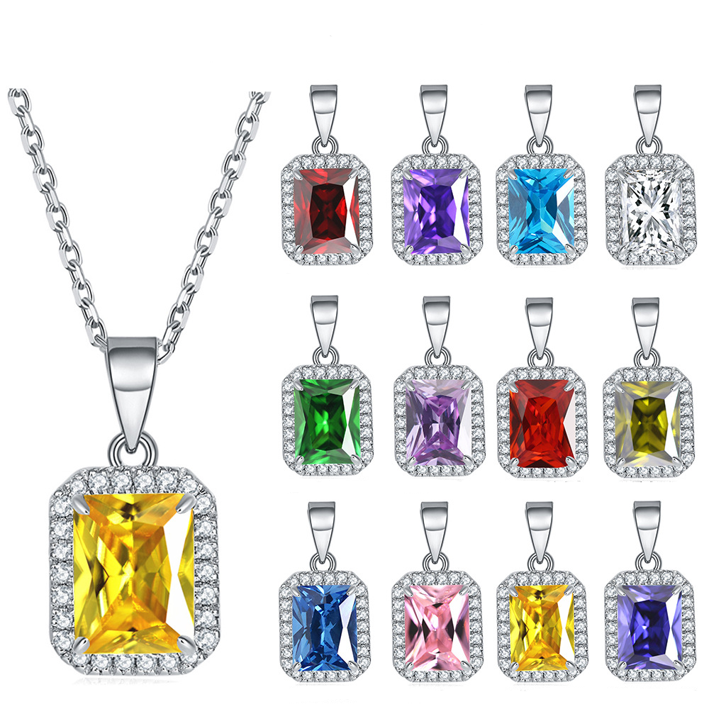 Noble multi-color gemstone pendant necklace, full of noble taste