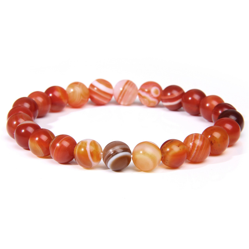 Red Stripe Agate Bracelet - A Passionate Choice for Vibrant Passion