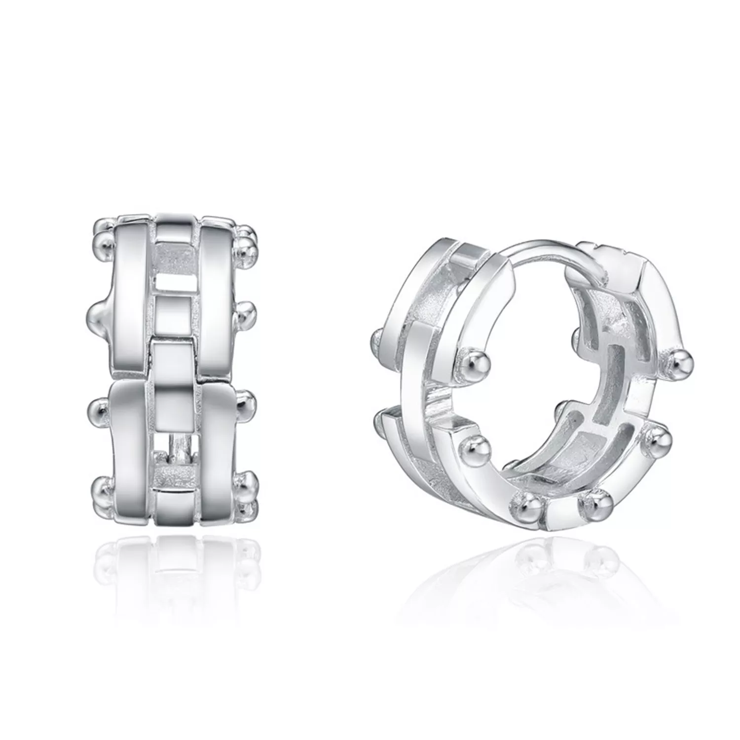  Elegant Earring CZ Sterling Silver Hoop Earrings for Women(图1)