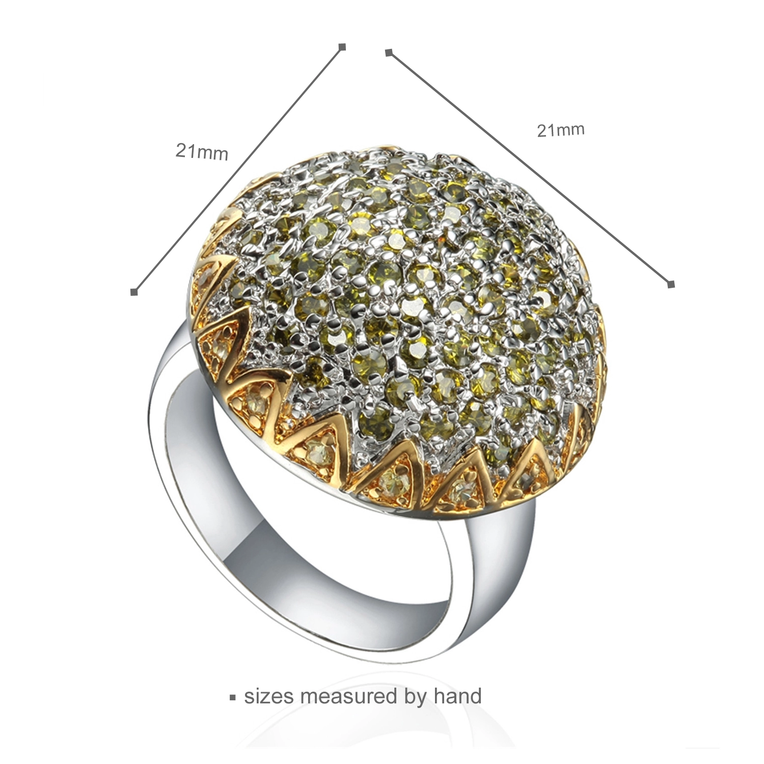 Luxury elegant 925 sterling silver ring jewelry yellow CZ women rings jewelry jewellery manufacturer(图2)