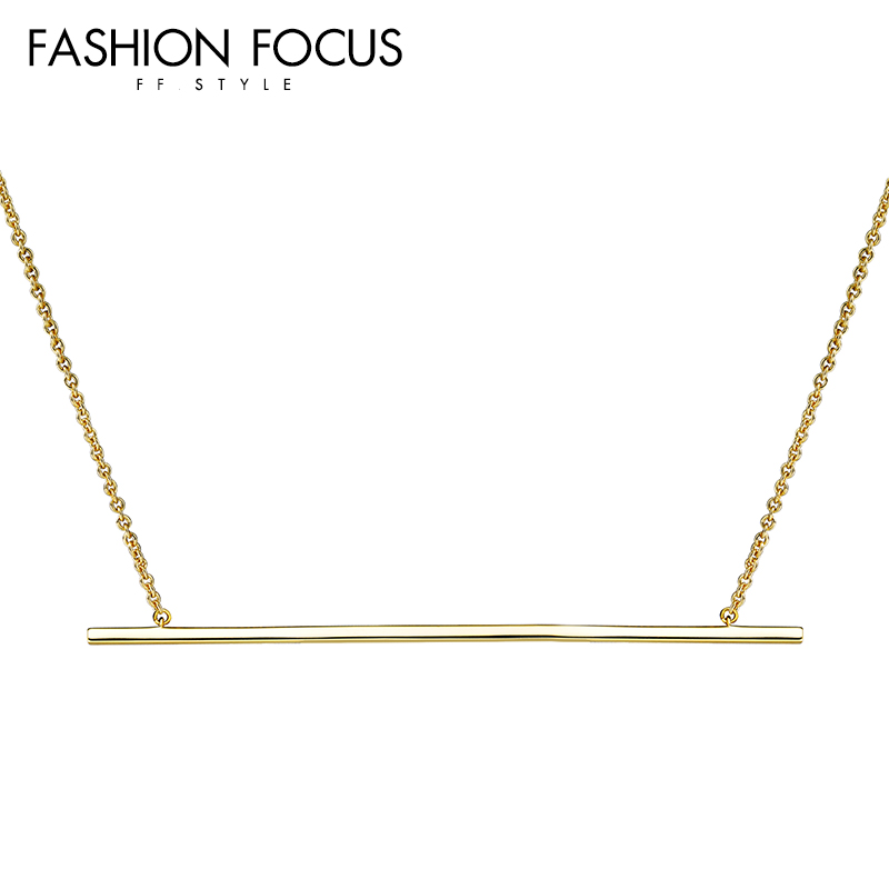 Jewelry Manufacturer Women Jewelry 14K Gold Sterling Silver Plain Necklace(图1)