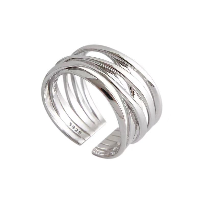Scandinavian design 925 sterling silver rings adjustable ring women jewelry ring(图5)