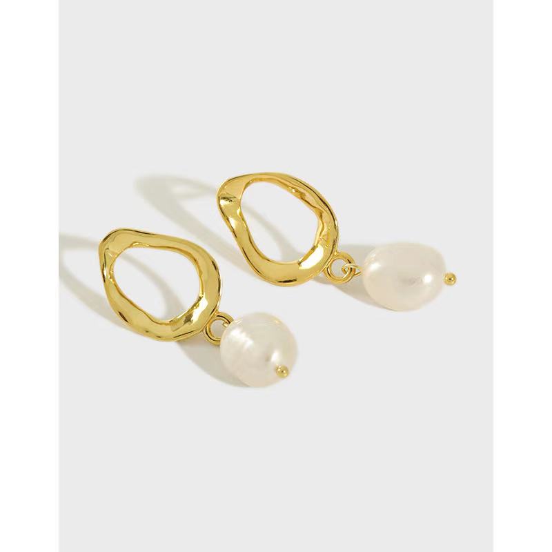 Fina jewelry manufacturer earrings sterling silver earrings drop pearl earrings scandinavian design(图4)