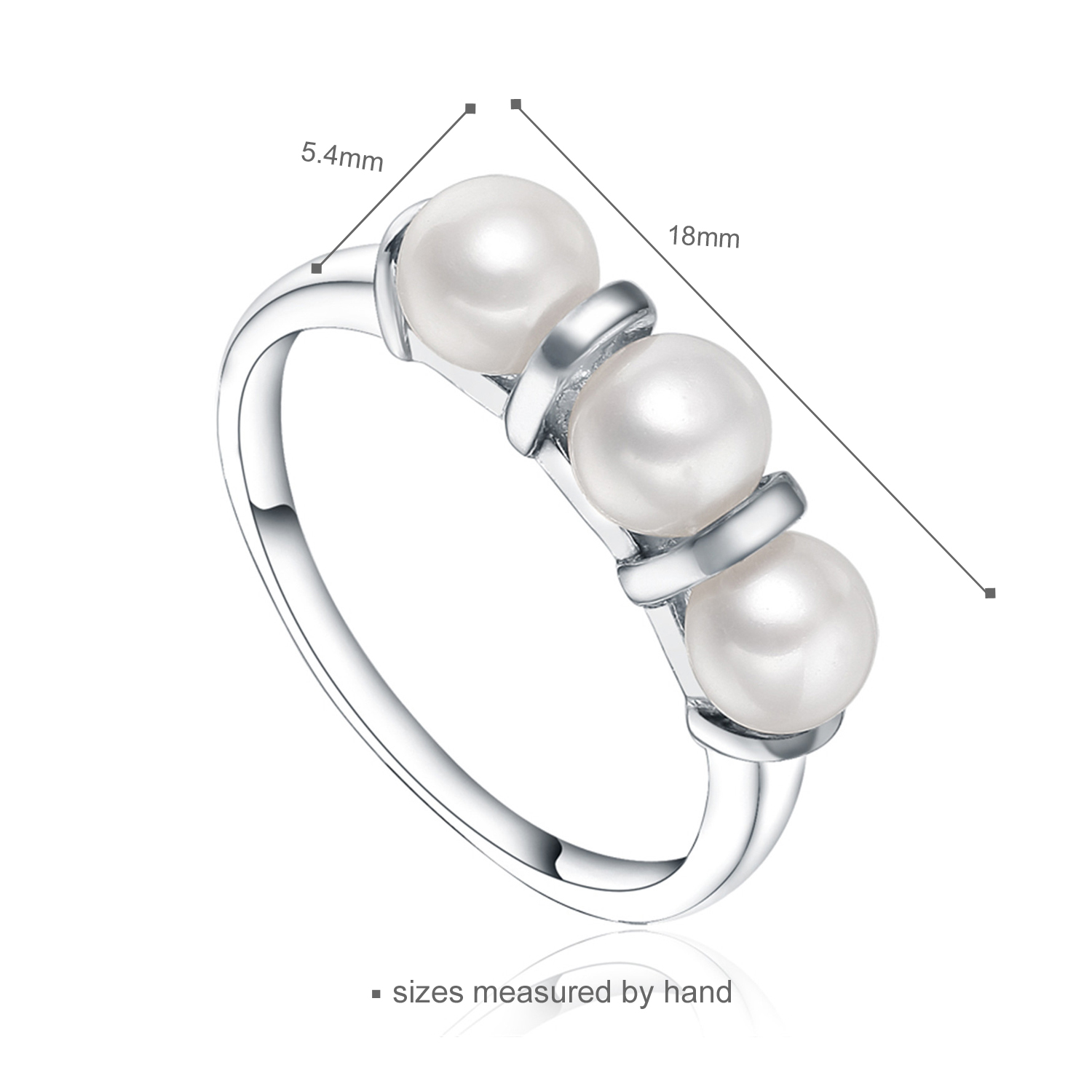 Wholesale Elegant 925 sterling Silver ring with pearl rhodium plated jewelry for women(图2)