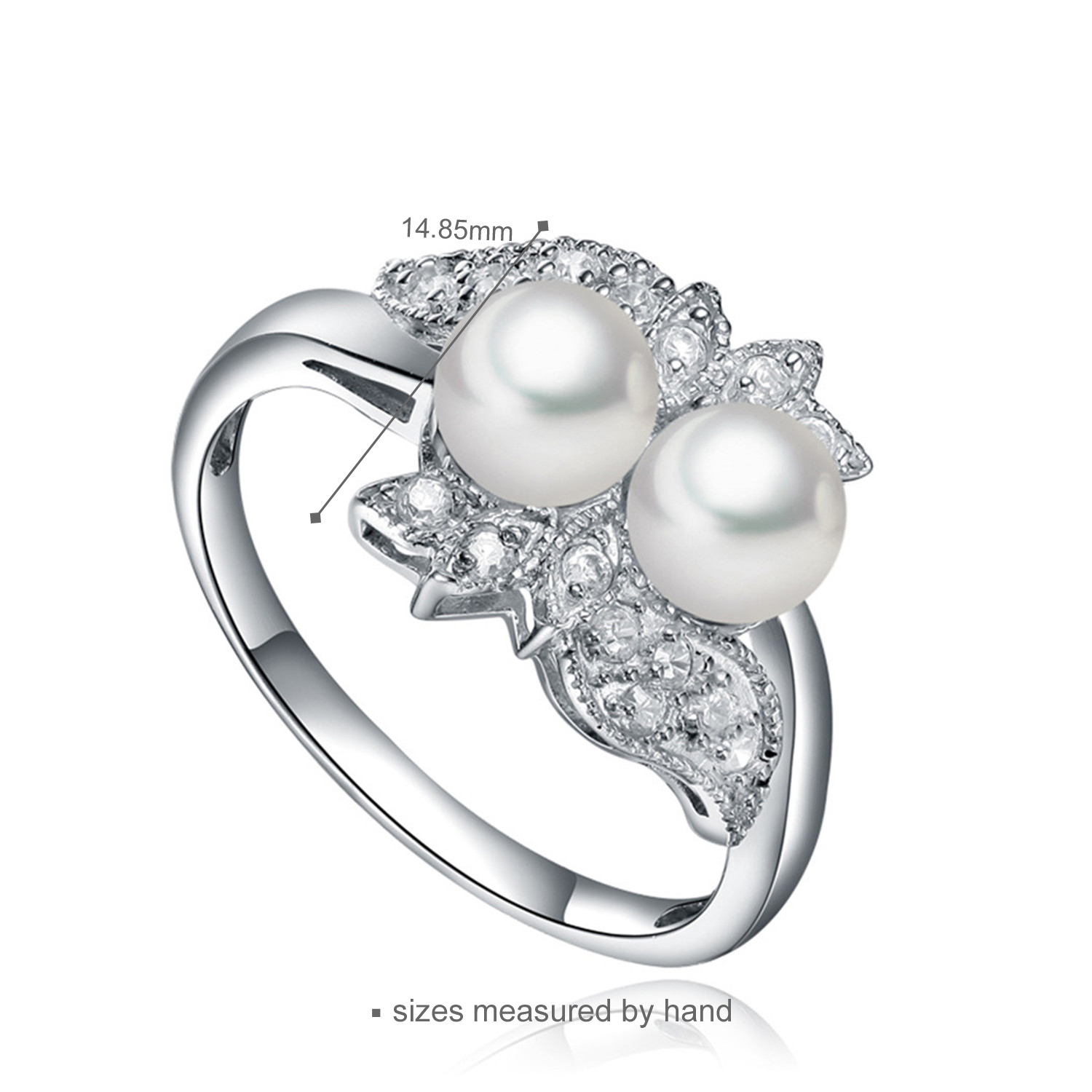 Elegant classic 925 Sterling Silver ring white pearl Jewelry women jewellery manufacturer(图1)