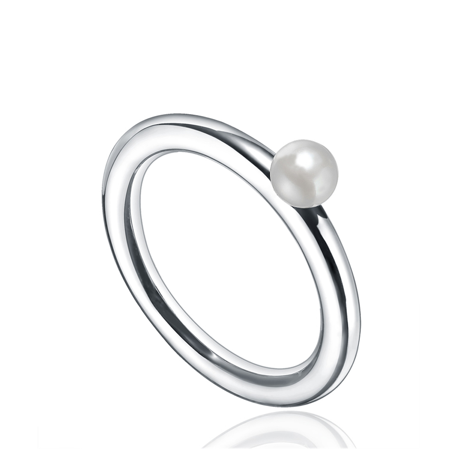 Simple Pearl Cheap Rings 925 Sterling Silver Jewelry Women Wedding Rings Custom Design Logo Latest(图2)